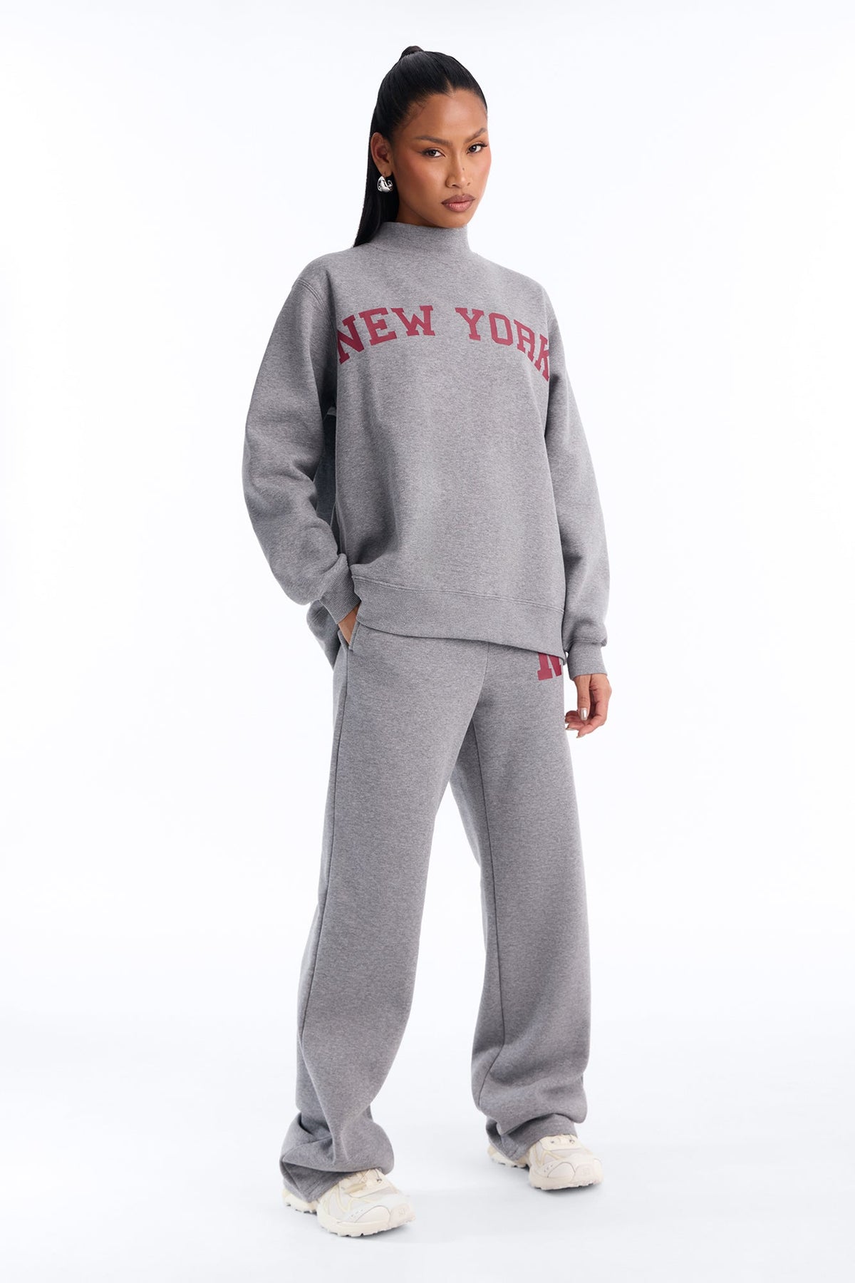 Uptown Classic Reversible Sweatshirt Fleece Pant Set - Heather/Combo