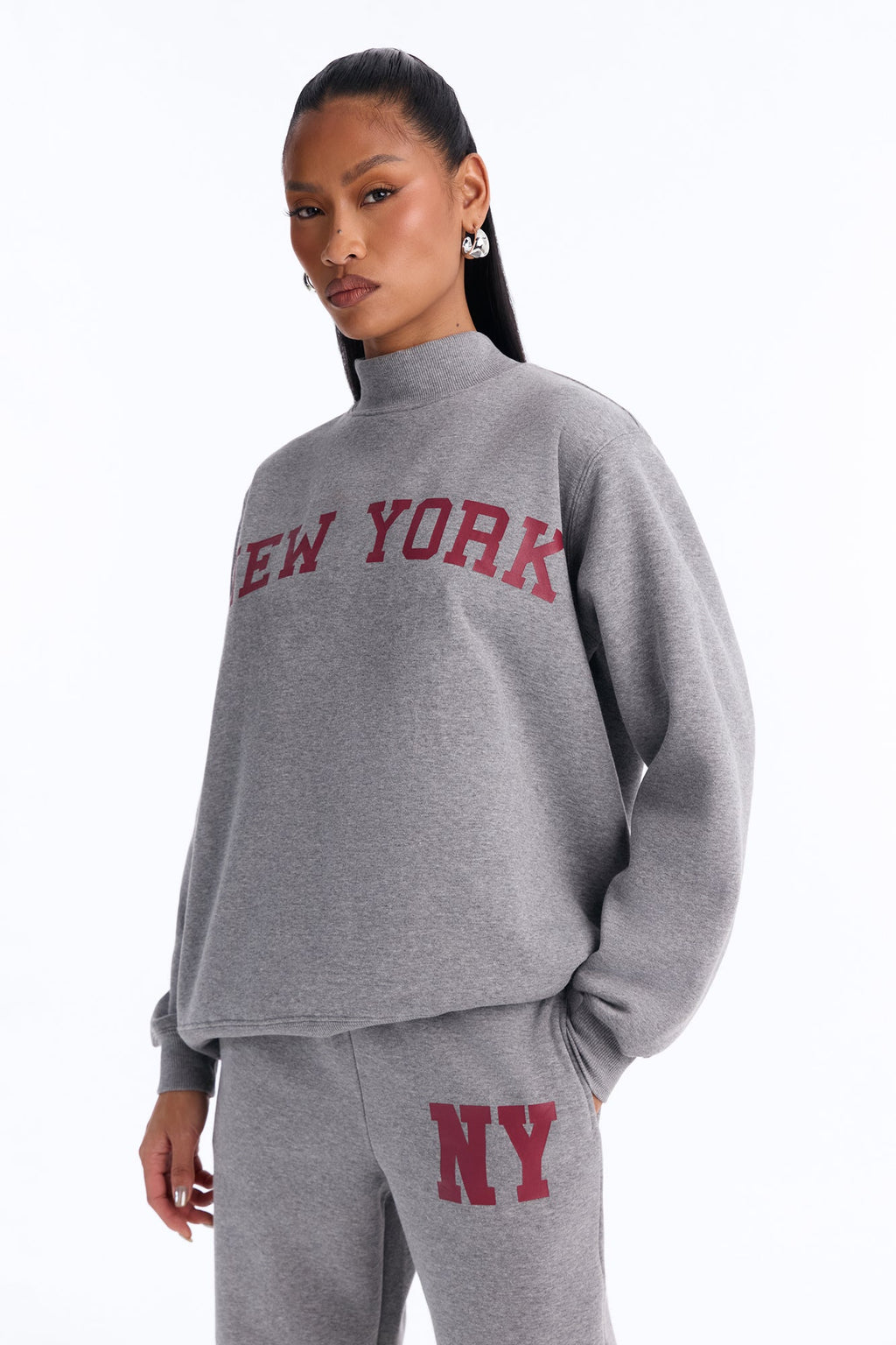 Uptown Classic Reversible Sweatshirt Fleece Pant Set - Heather/Combo