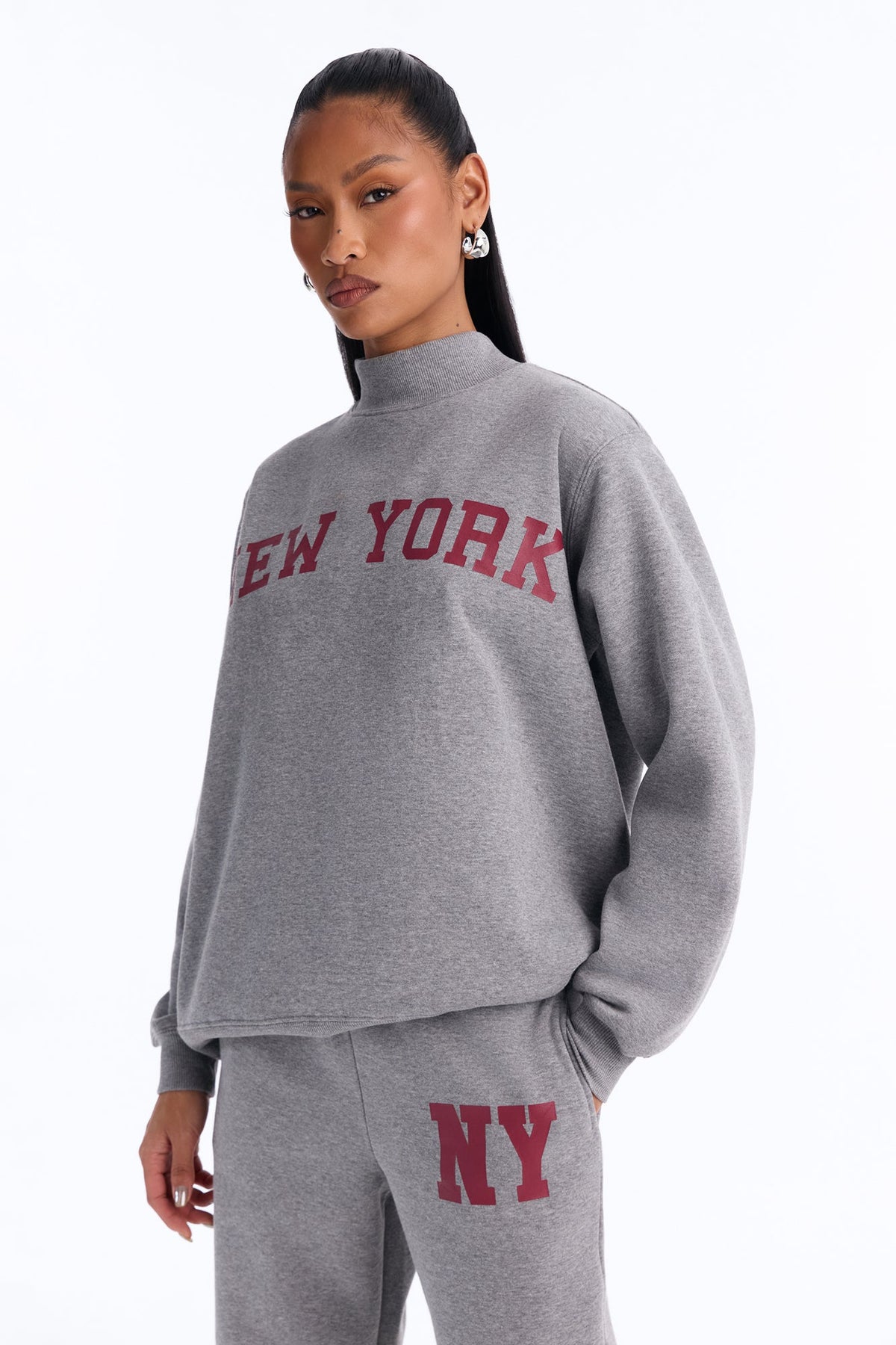 Uptown Classic Reversible Sweatshirt Fleece Pant Set - Heather/Combo