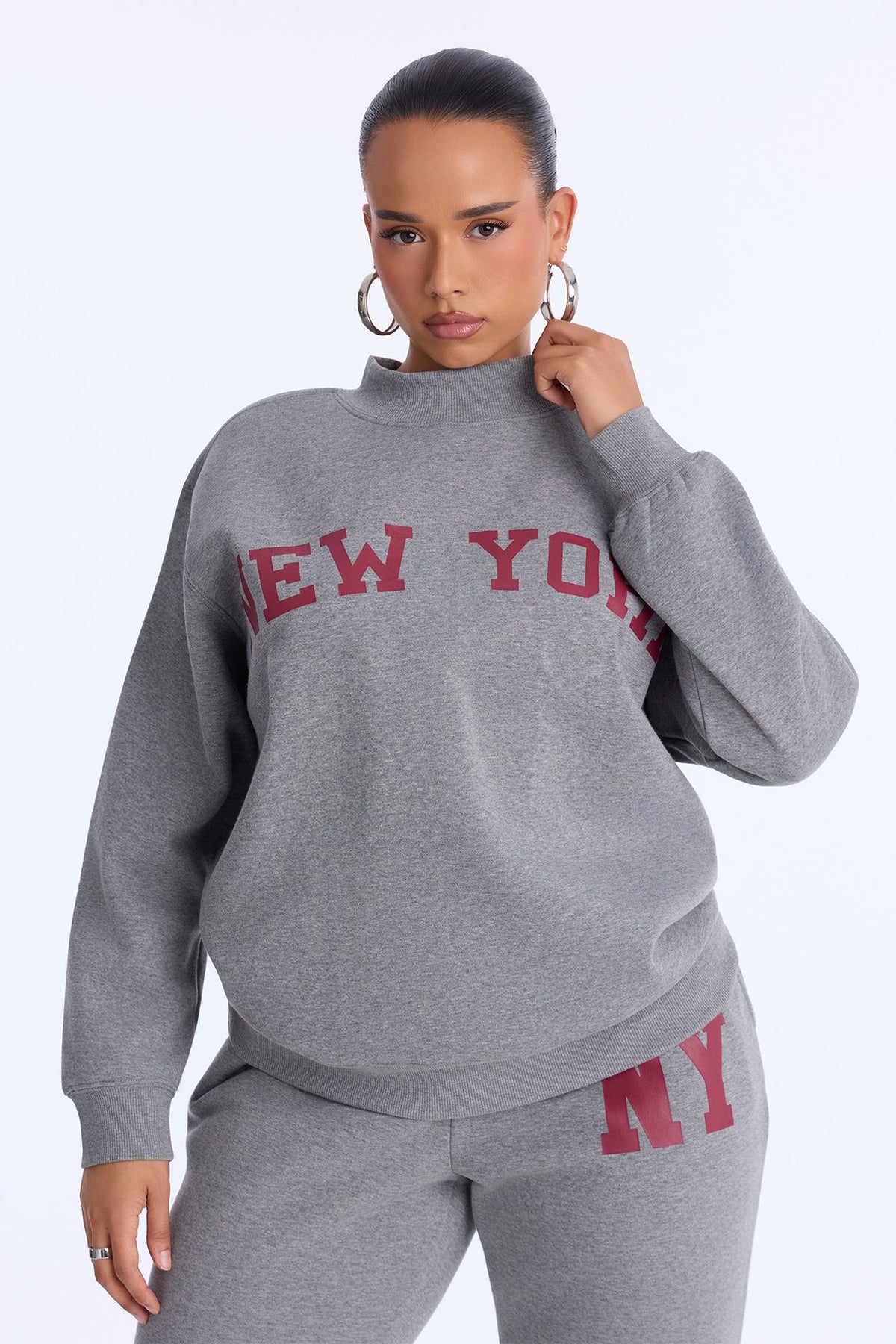 Uptown Classic Reversible Sweatshirt Fleece Pant Set - Heather/Combo