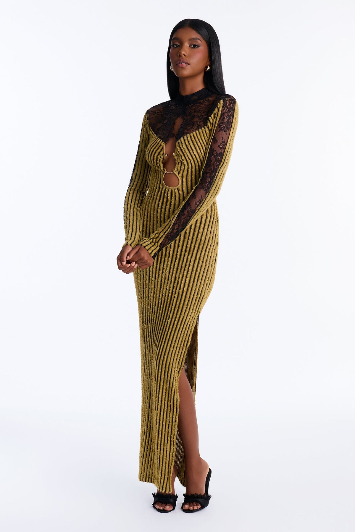 The Right Choice Sweater Maxi Dress - Chartreuse