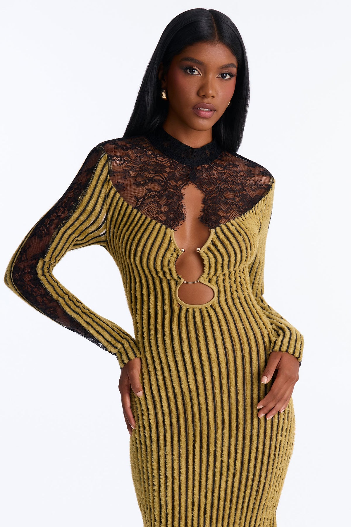 The Right Choice Sweater Maxi Dress - Chartreuse