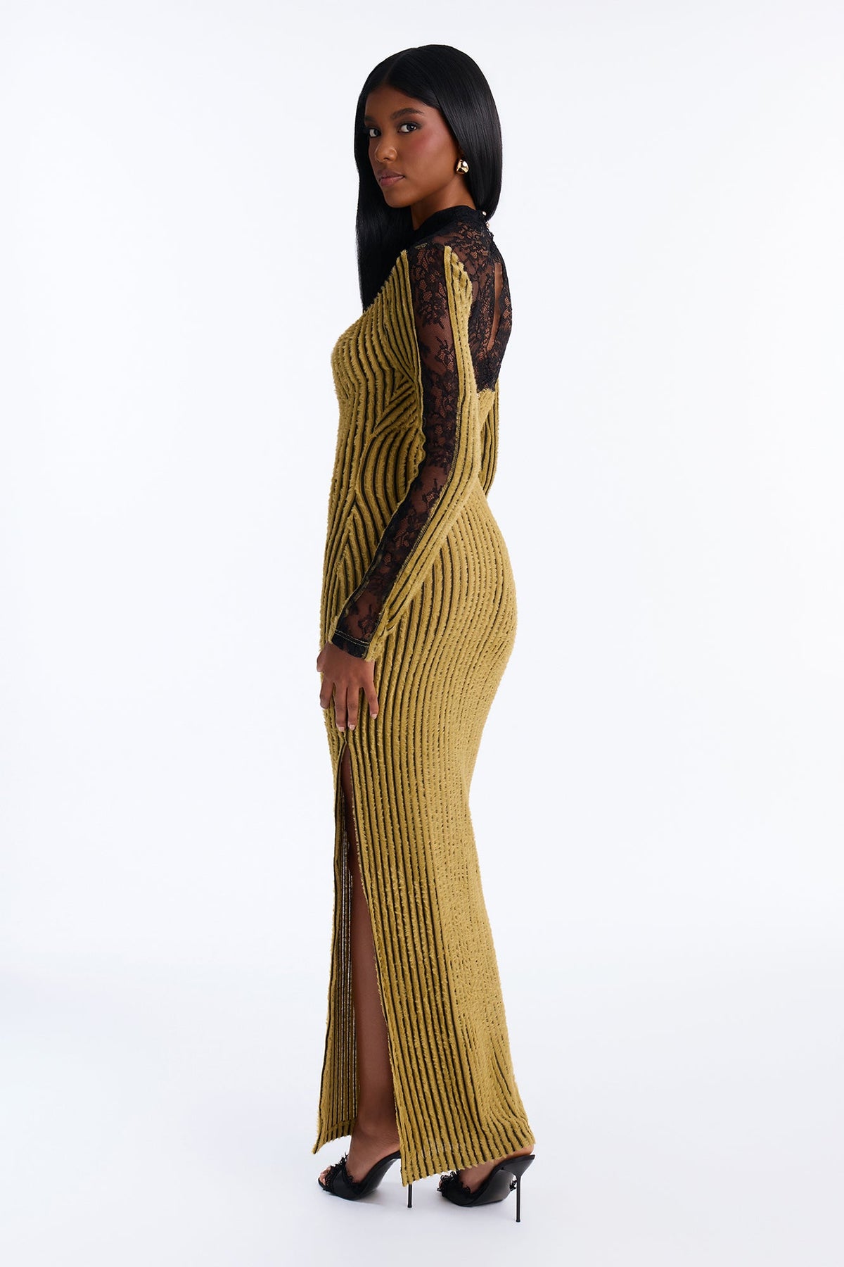 The Right Choice Sweater Maxi Dress - Chartreuse