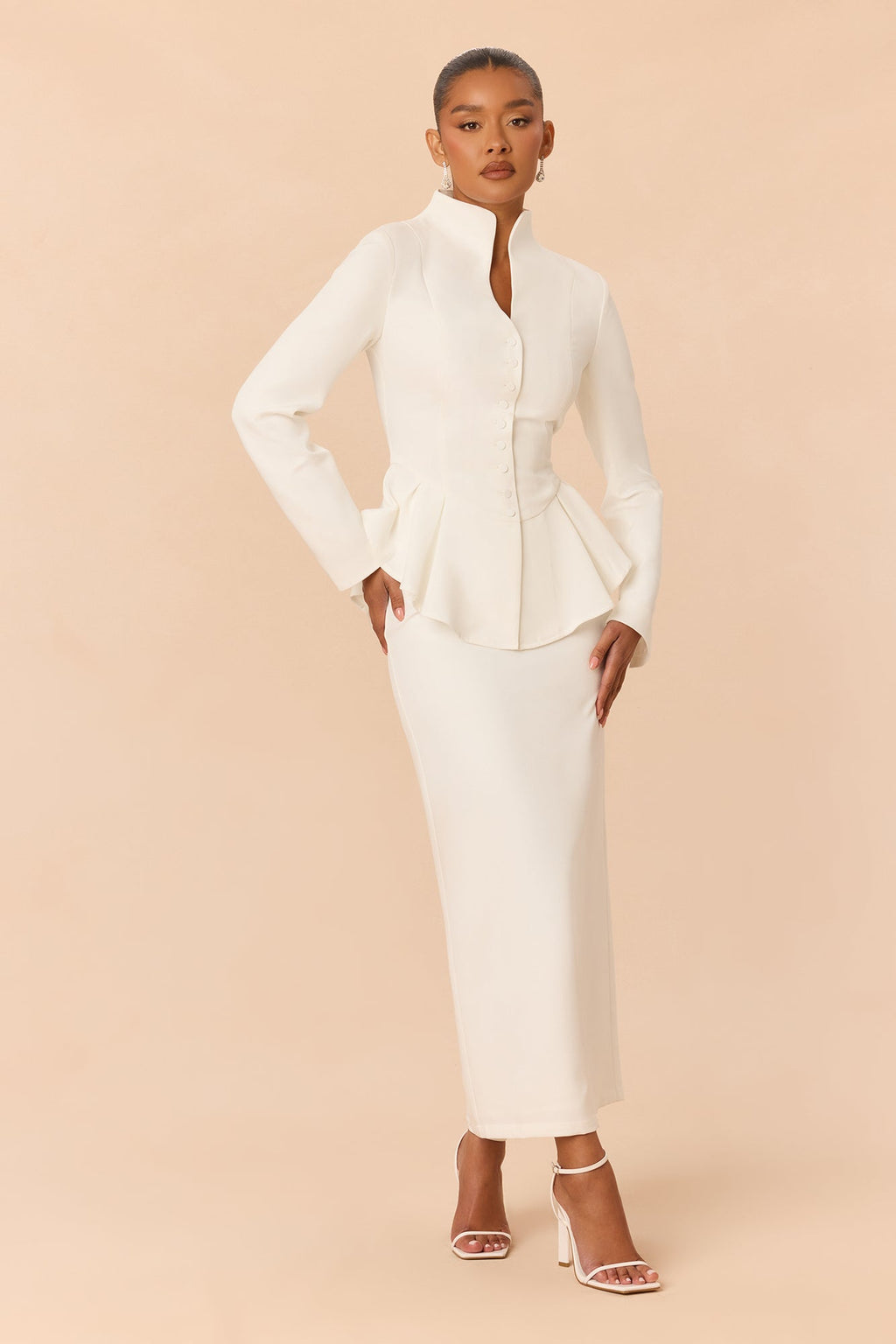 On My Level Skirt Set - Off White