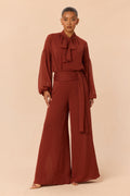 Vivienne Blouse Pant Set - Rust