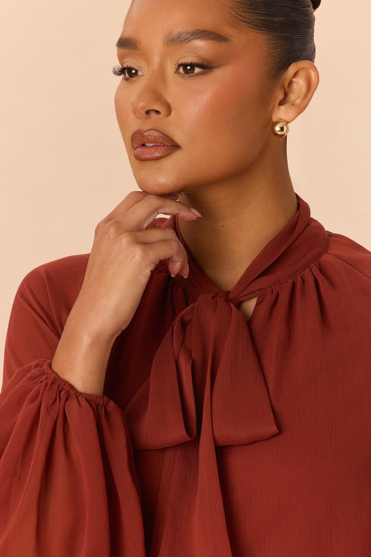 Vivienne Blouse Pant Set - Rust