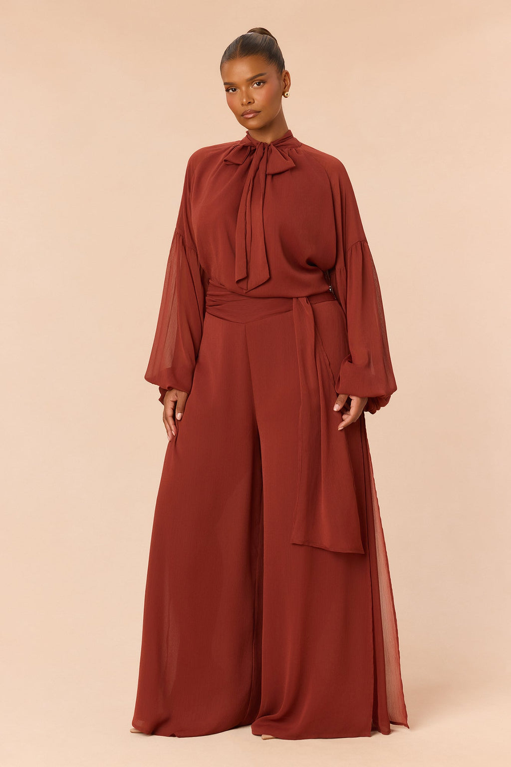 Vivienne Blouse Pant Set - Rust