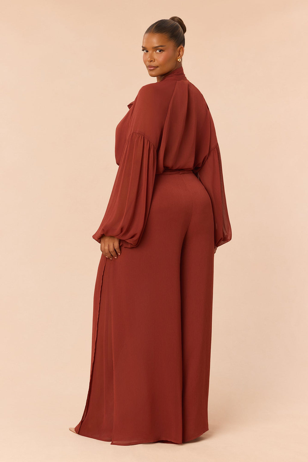 Vivienne Blouse Pant Set - Rust