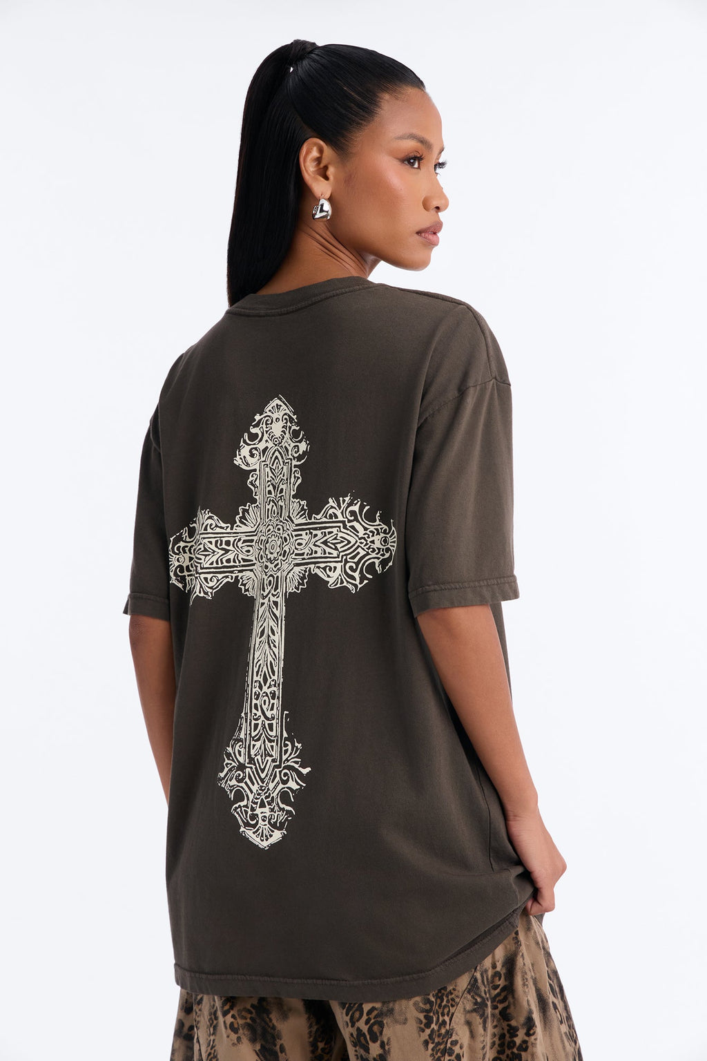 God's Plan Over Mine Washed Tee - Dark Olive