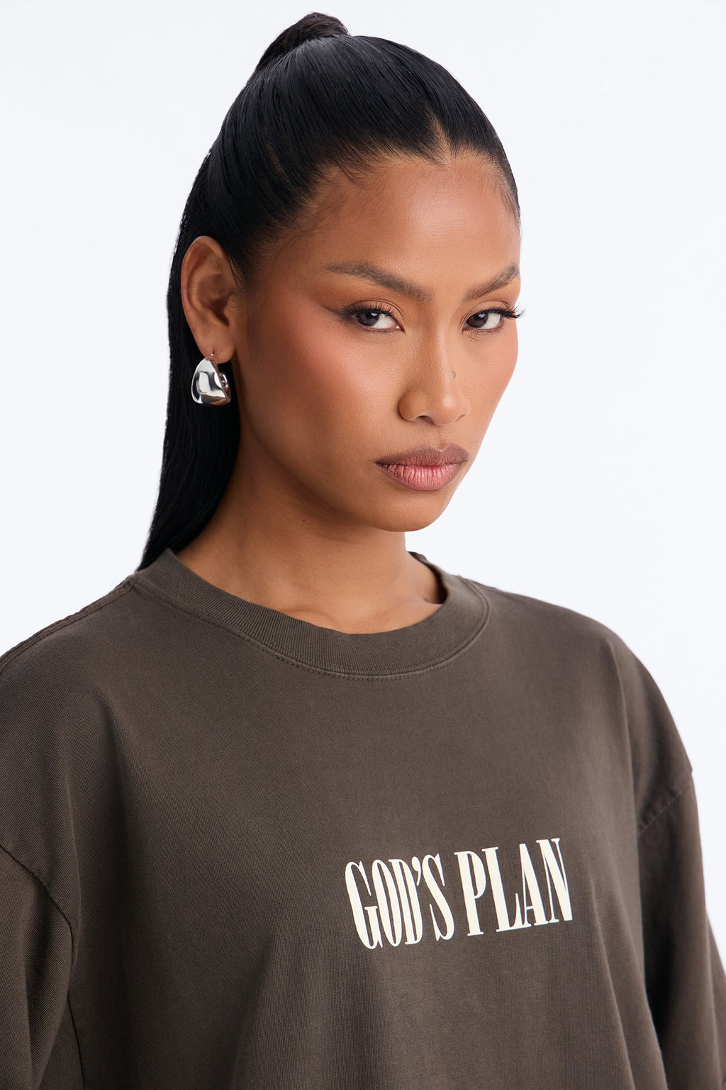 God's Plan Over Mine Washed Tee - Dark Olive
