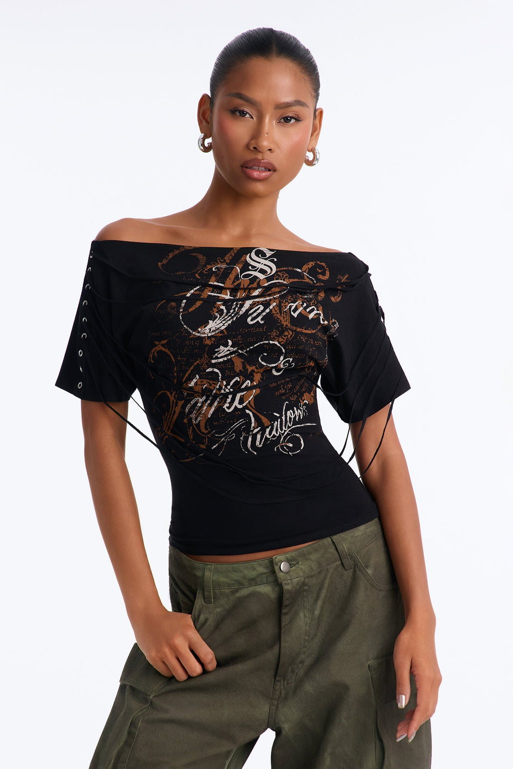 After Hours Draped Boat Neck Top - Black