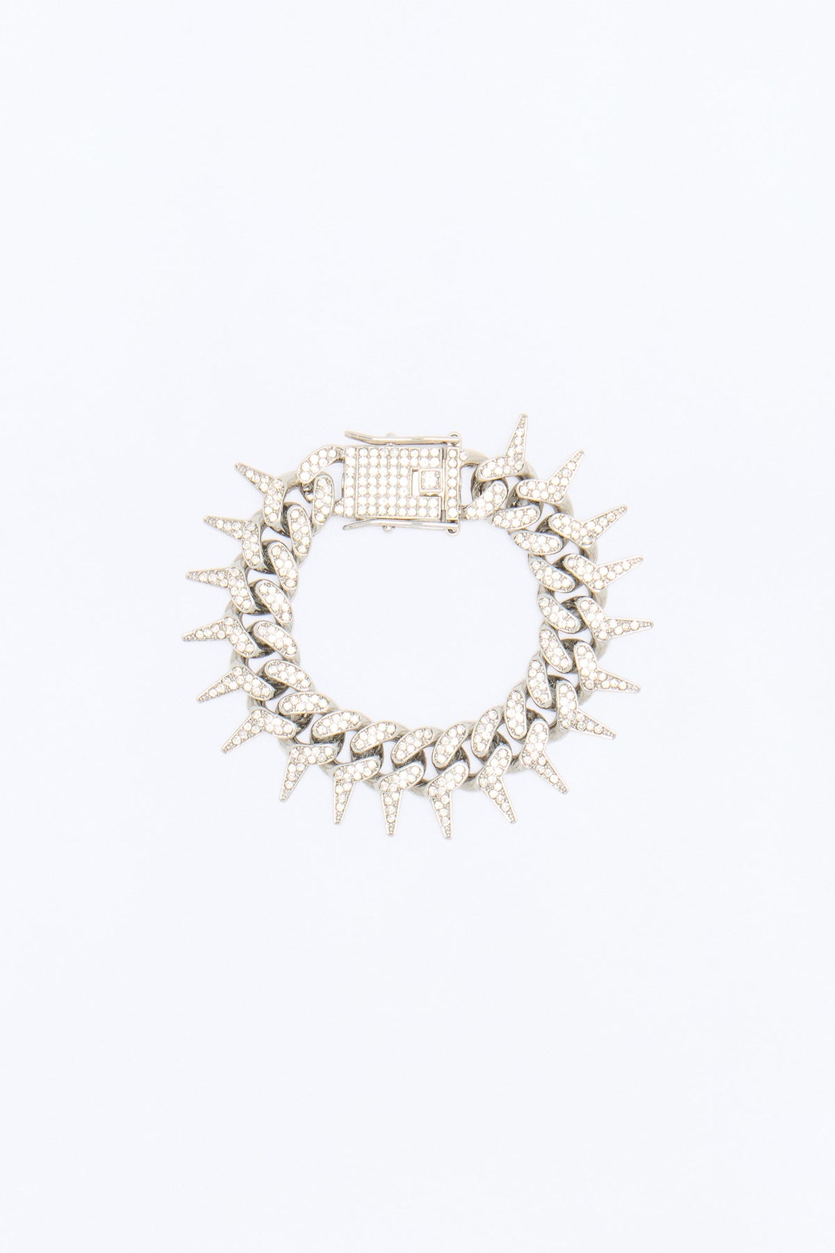 Rhinestone Spike Bracelet - Silver