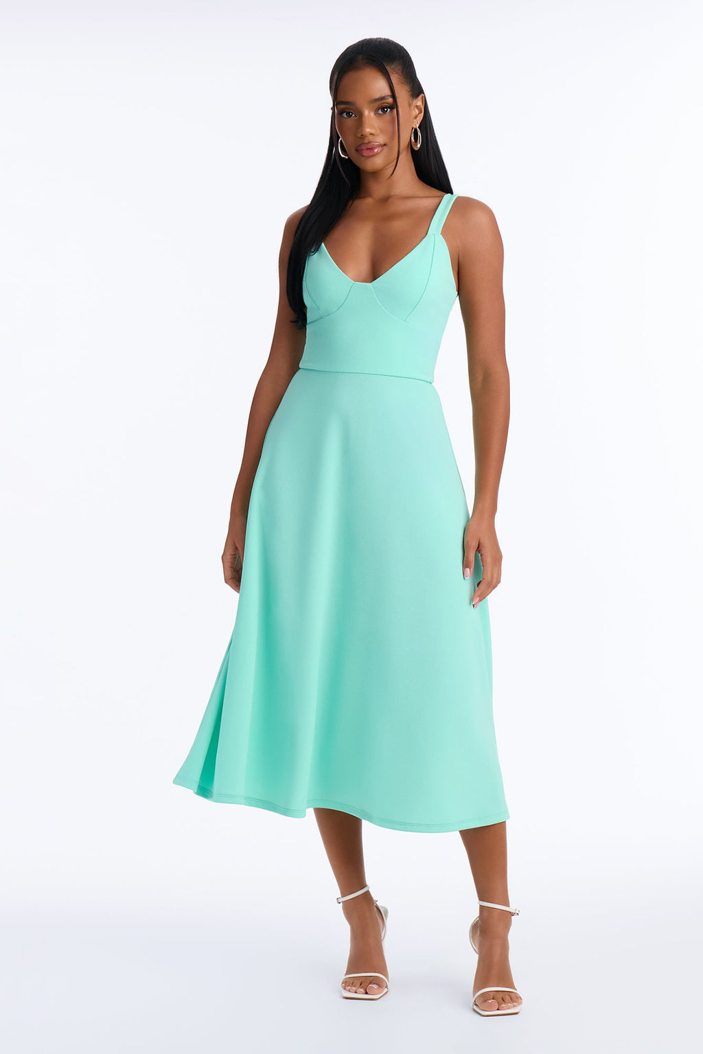 Charolette Tank Strap Midi Dress - Turquoise