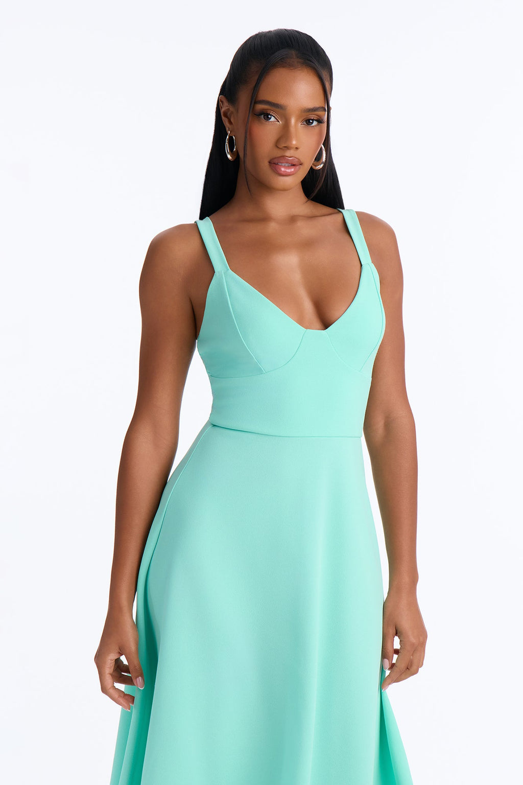 Charolette Tank Strap Midi Dress - Turquoise