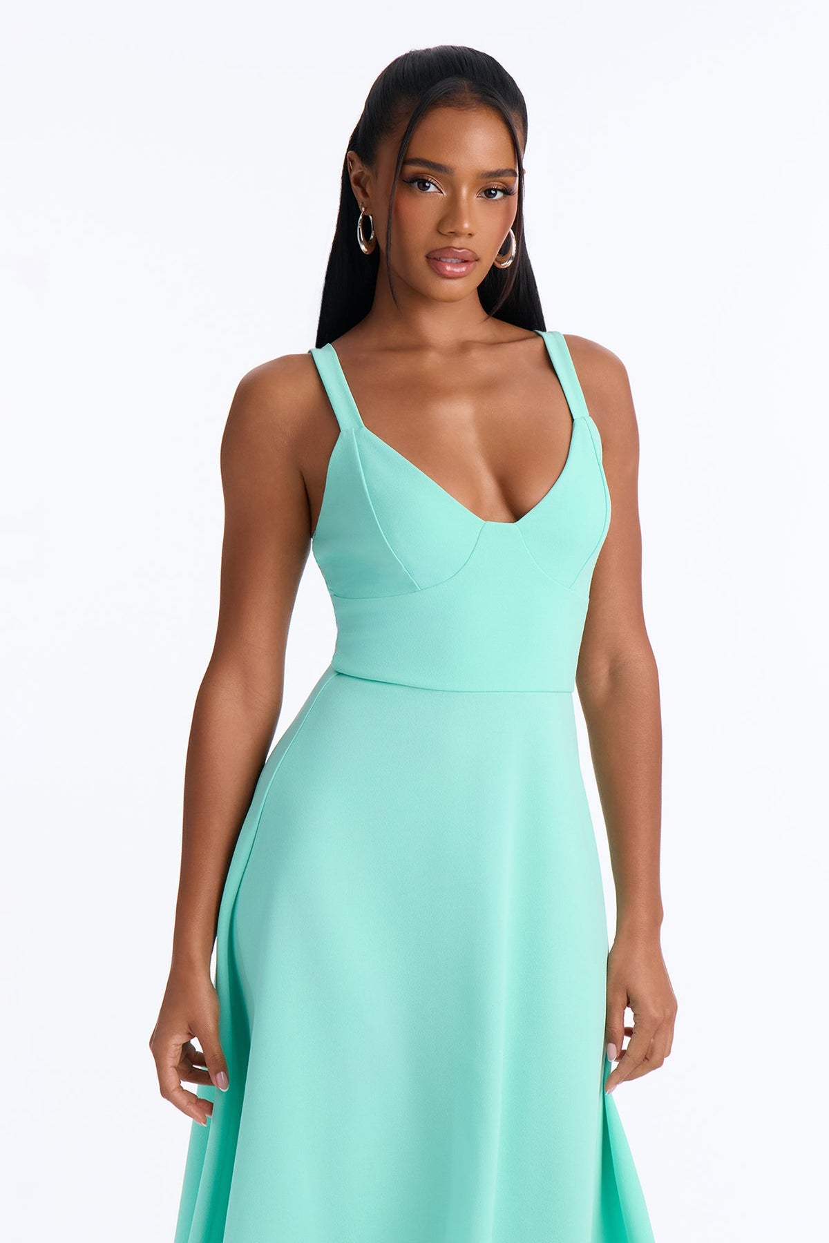 Charolette Tank Strap Midi Dress - Turquoise