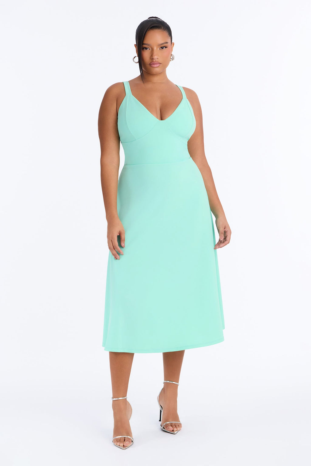 Charolette Tank Strap Midi Dress - Turquoise