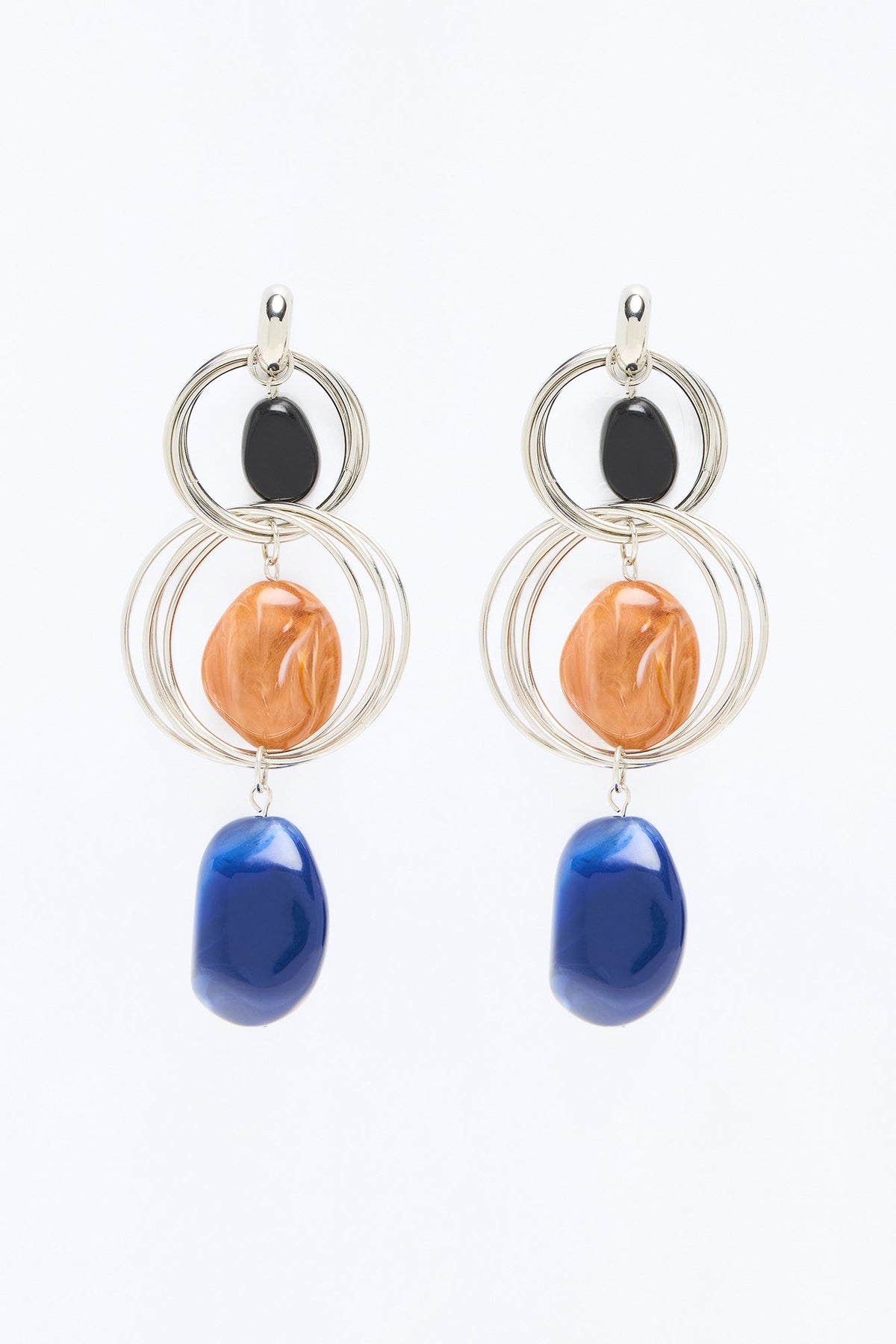 About Time Drop Earrings - Silver/Combo