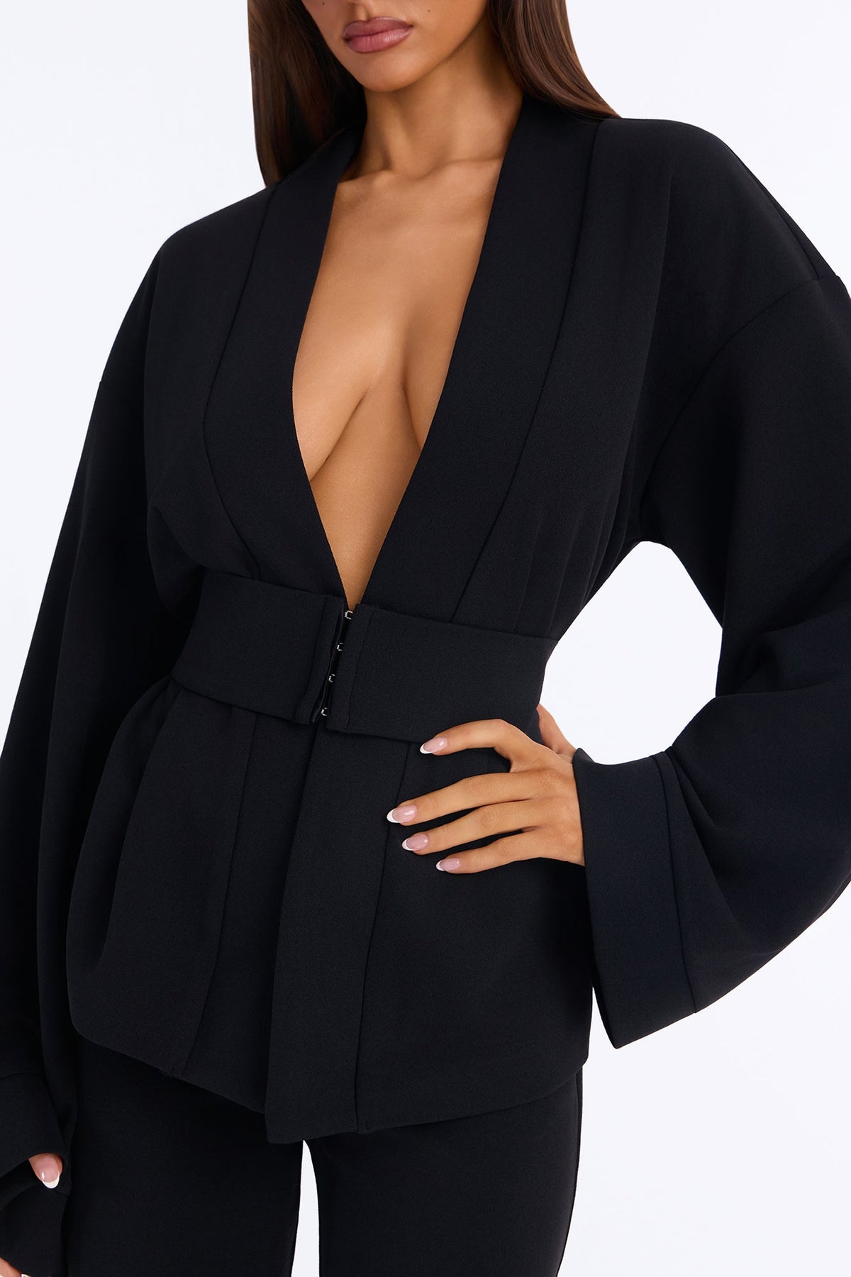 Marissa Belted 3 Piece Pant Set - Black