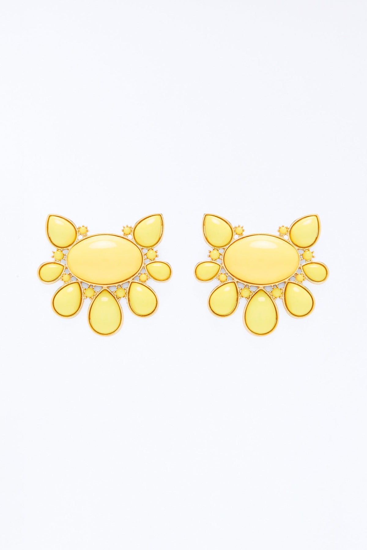 Catch The Light Jeweled Earrings - Yellow