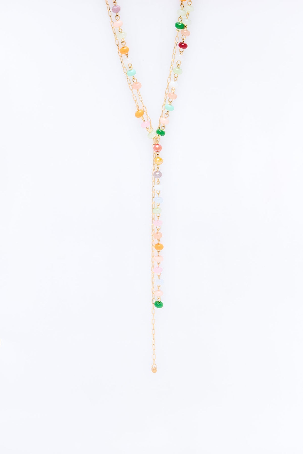 California Sun Lariat Necklace - Gold/Multi