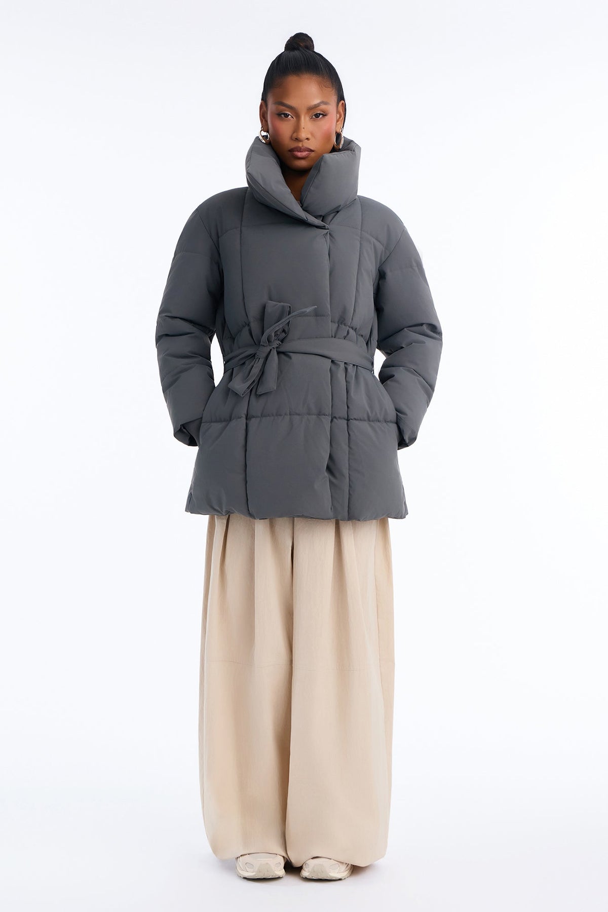 Mellow Mood Puffer Jacket - Charcoal