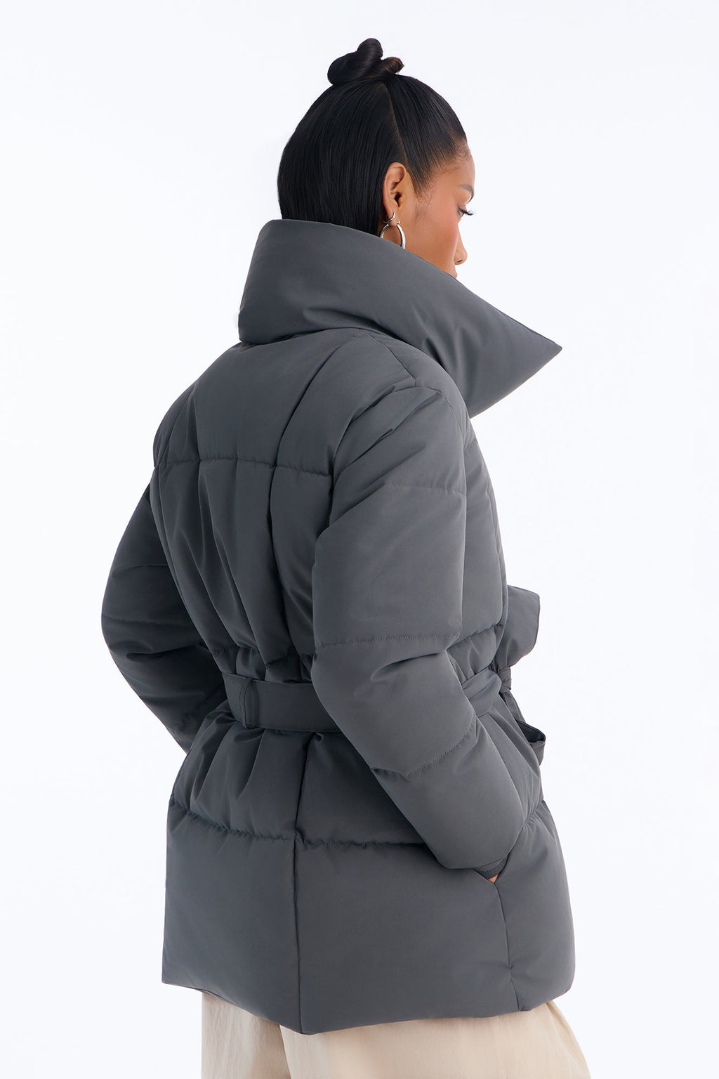 Mellow Mood Puffer Jacket - Charcoal