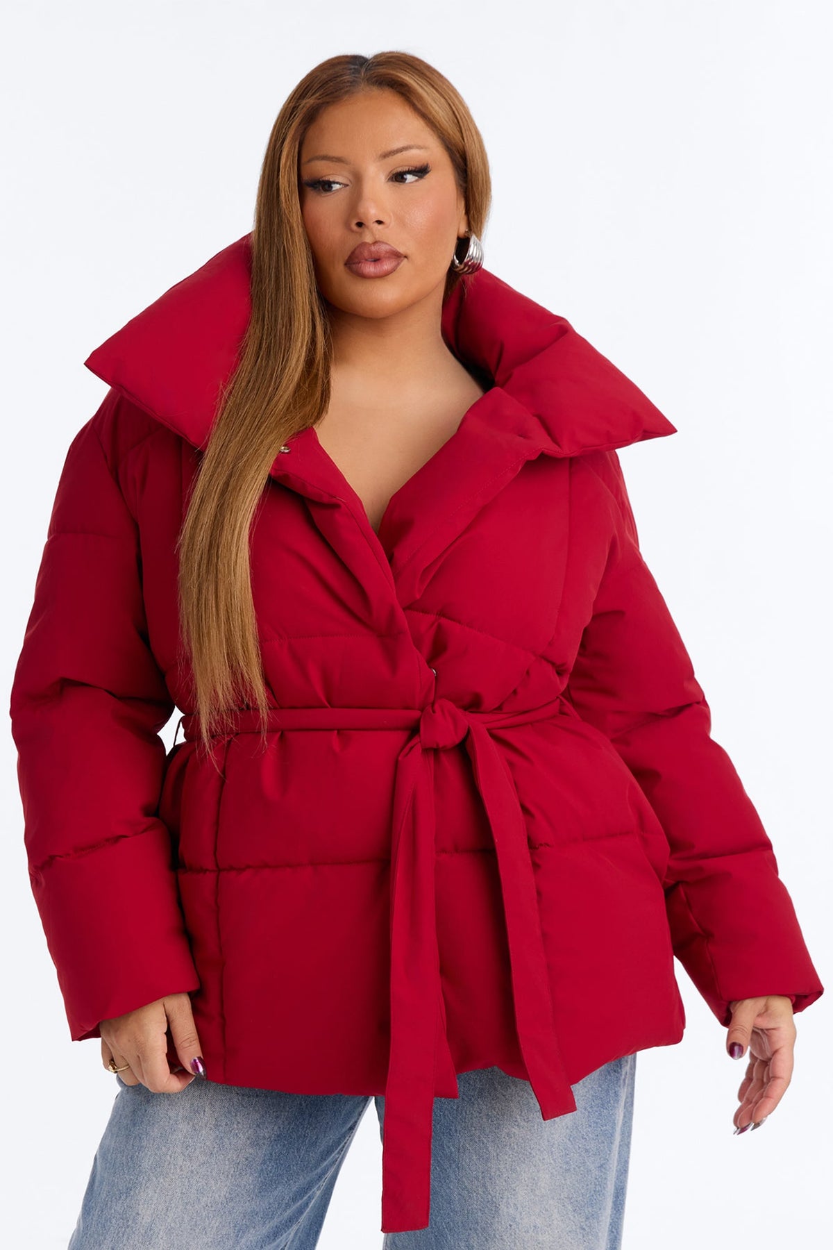 Mellow Mood Puffer Jacket - Red