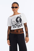 Pretty Rocker Layered Lace Tee - White/combo