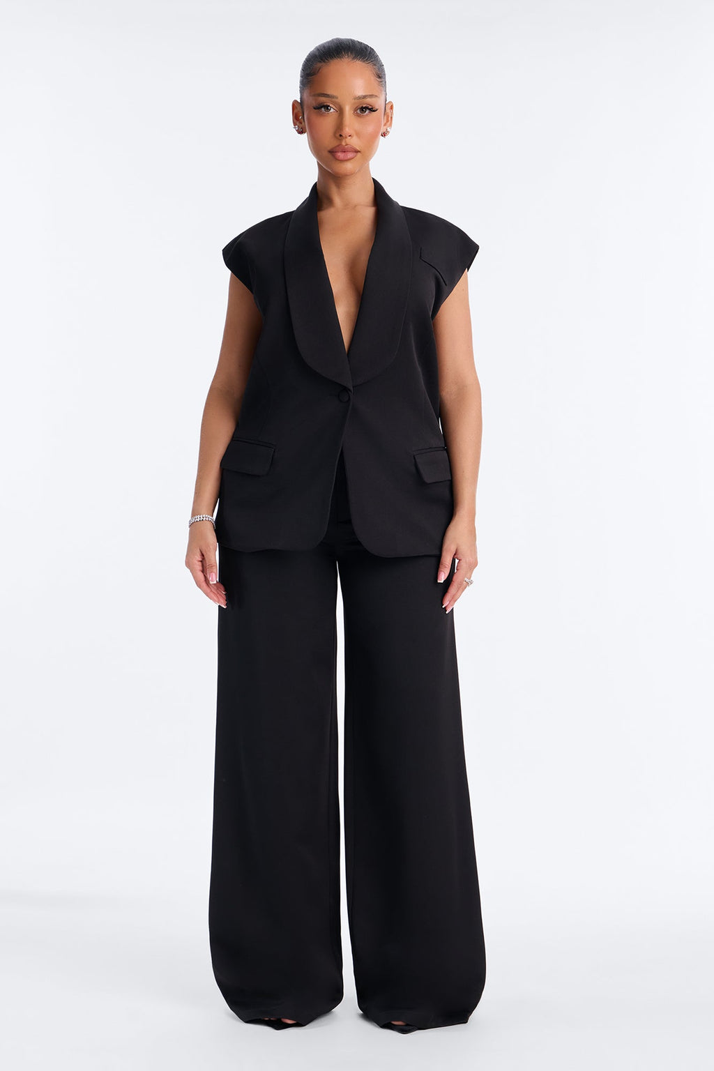 Effortless Edge Pant Set - Black