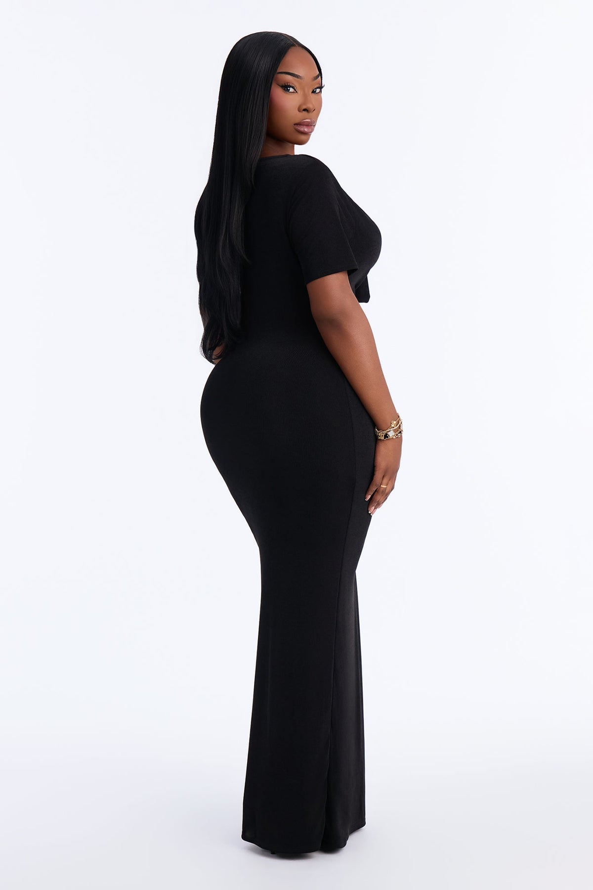 Nathalie Cowl Neck Maxi Dress - Black