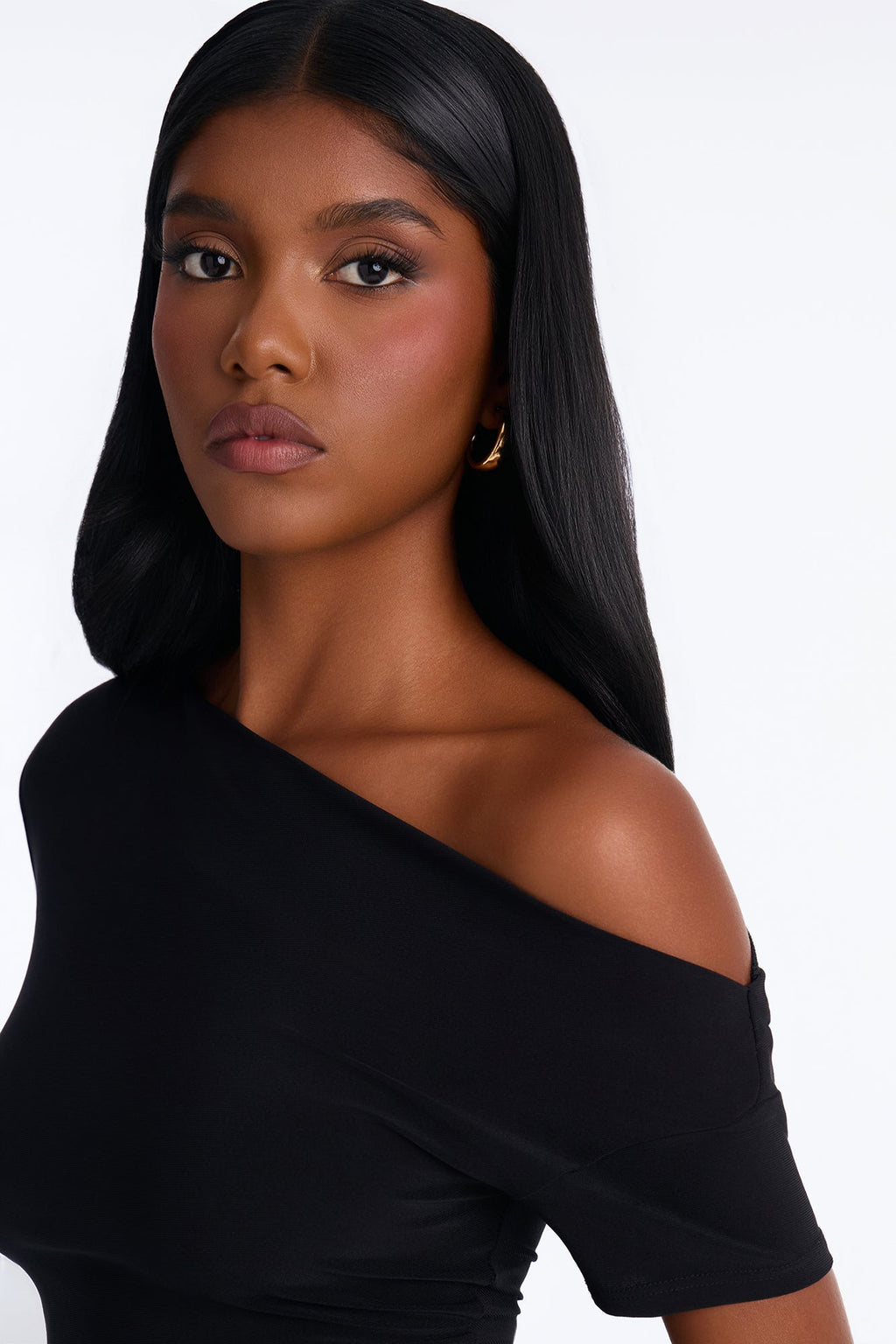 Dani Ruched Off Shoulder Maxi Dress - Black