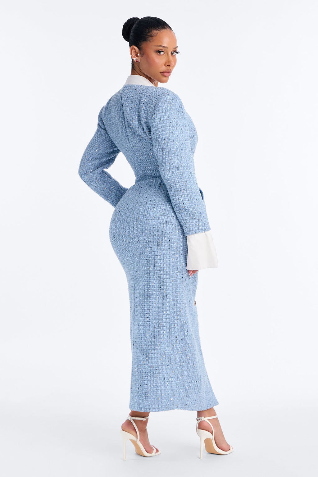 Tammie Tweed Blazer Midi Dress - Blue