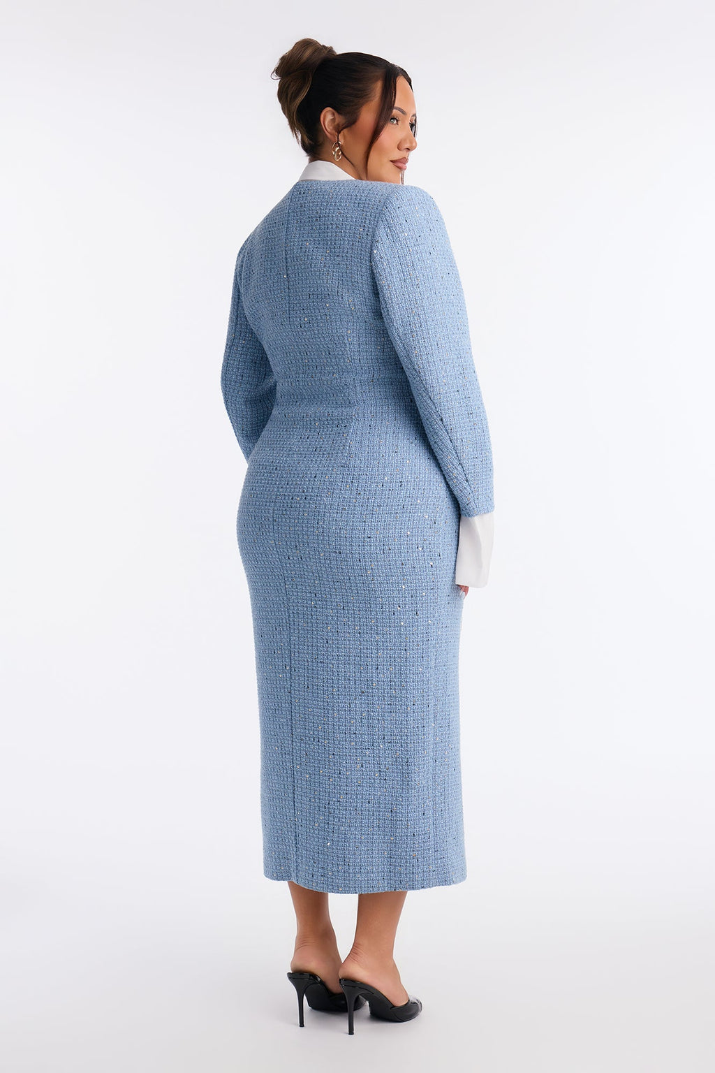 Tammie Tweed Blazer Midi Dress - Blue