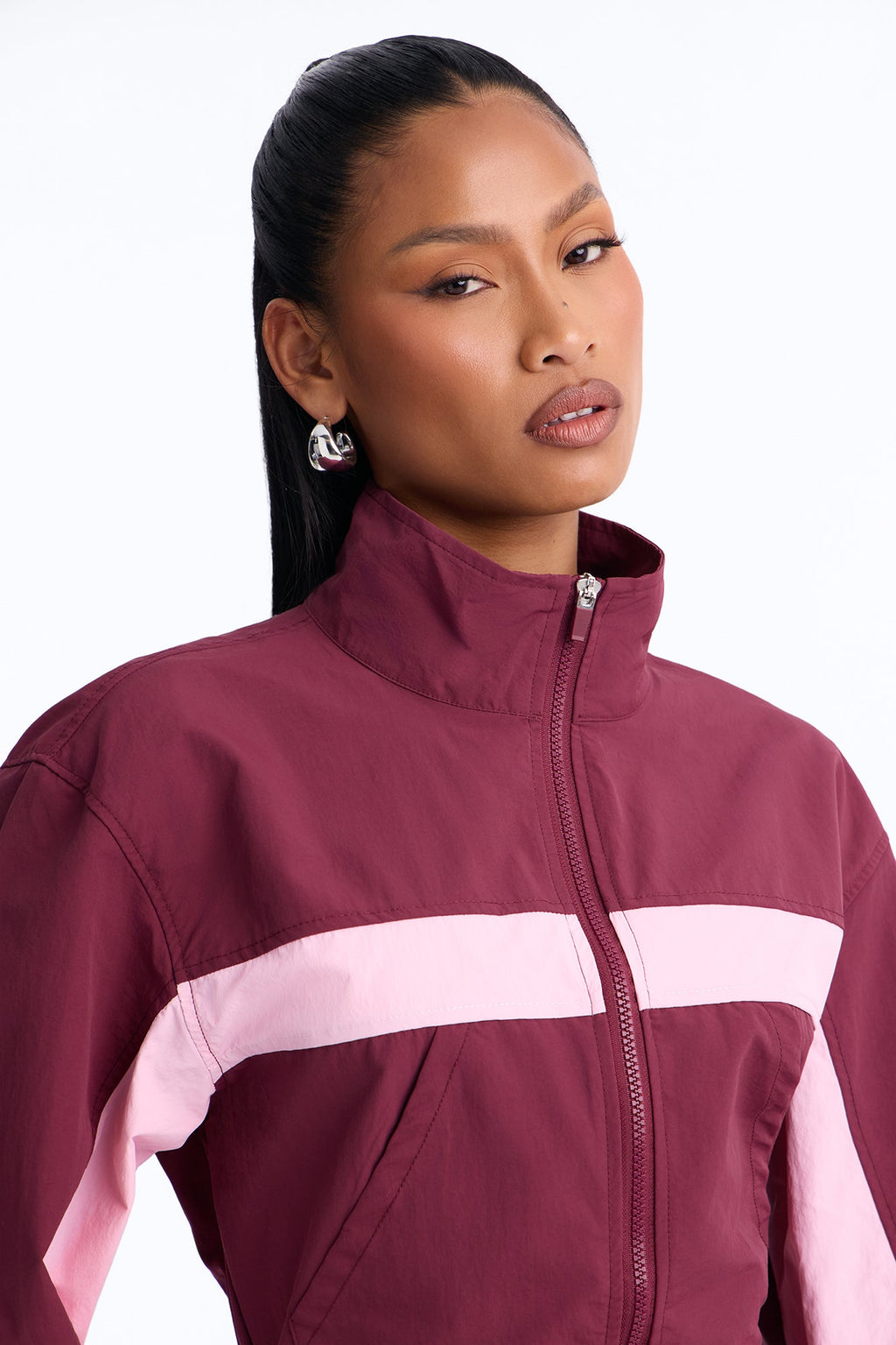 Speed Queen Windbreaker Jumpsuit - Wine/combo