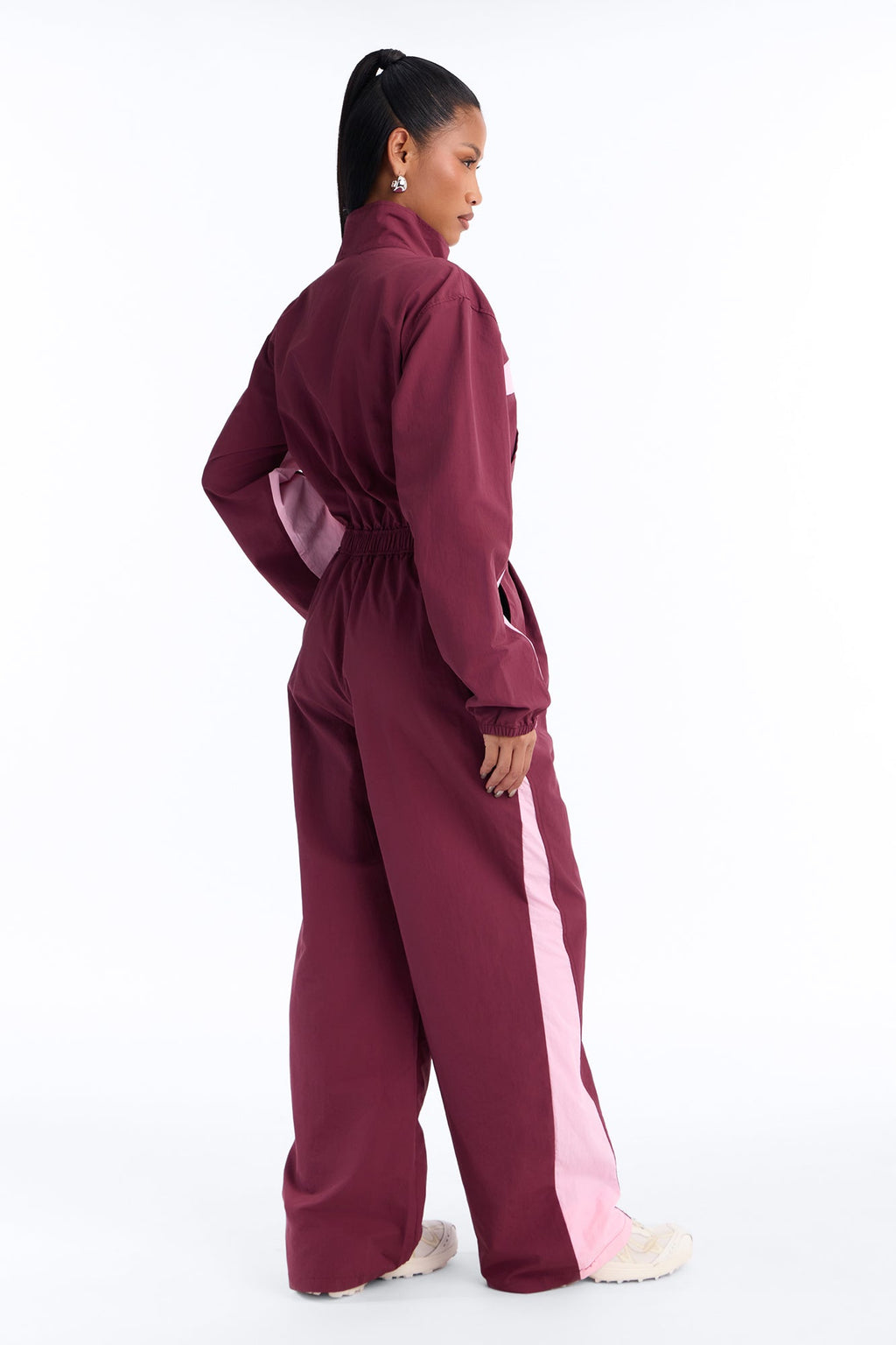 Speed Queen Windbreaker Jumpsuit - Wine/combo