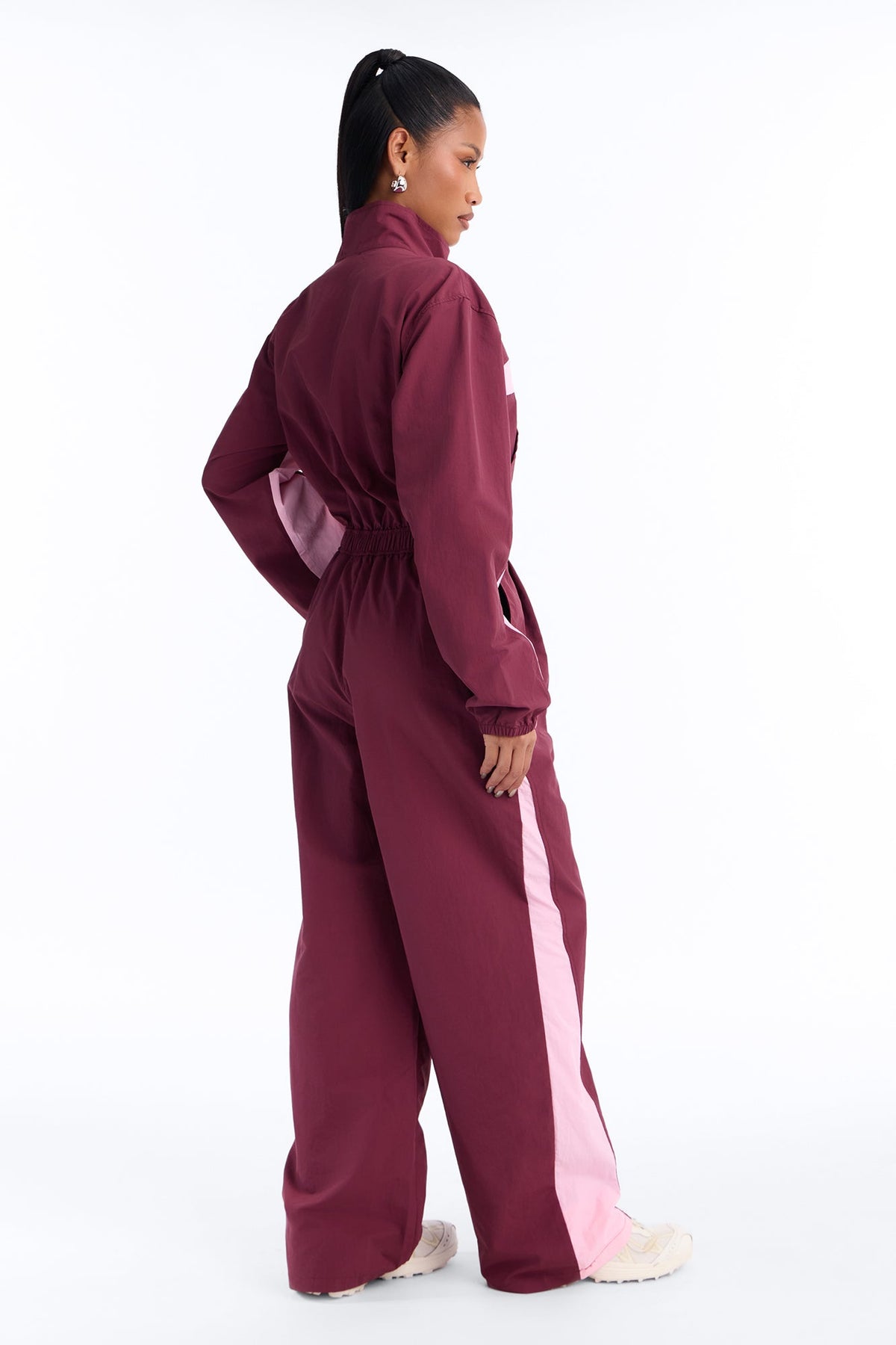 Speed Queen Windbreaker Jumpsuit - Wine/combo