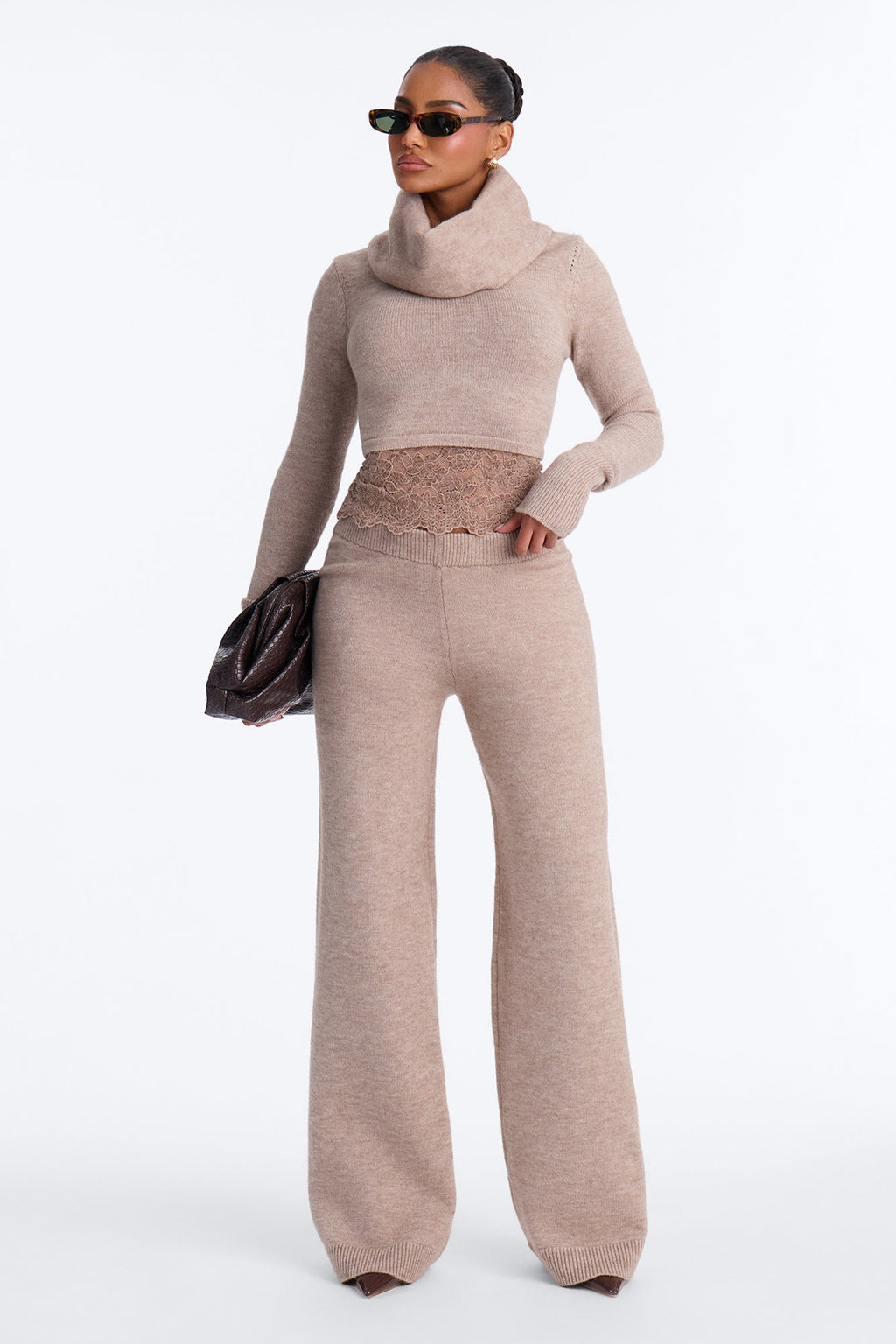Aria Sweater Pant Set - Taupe