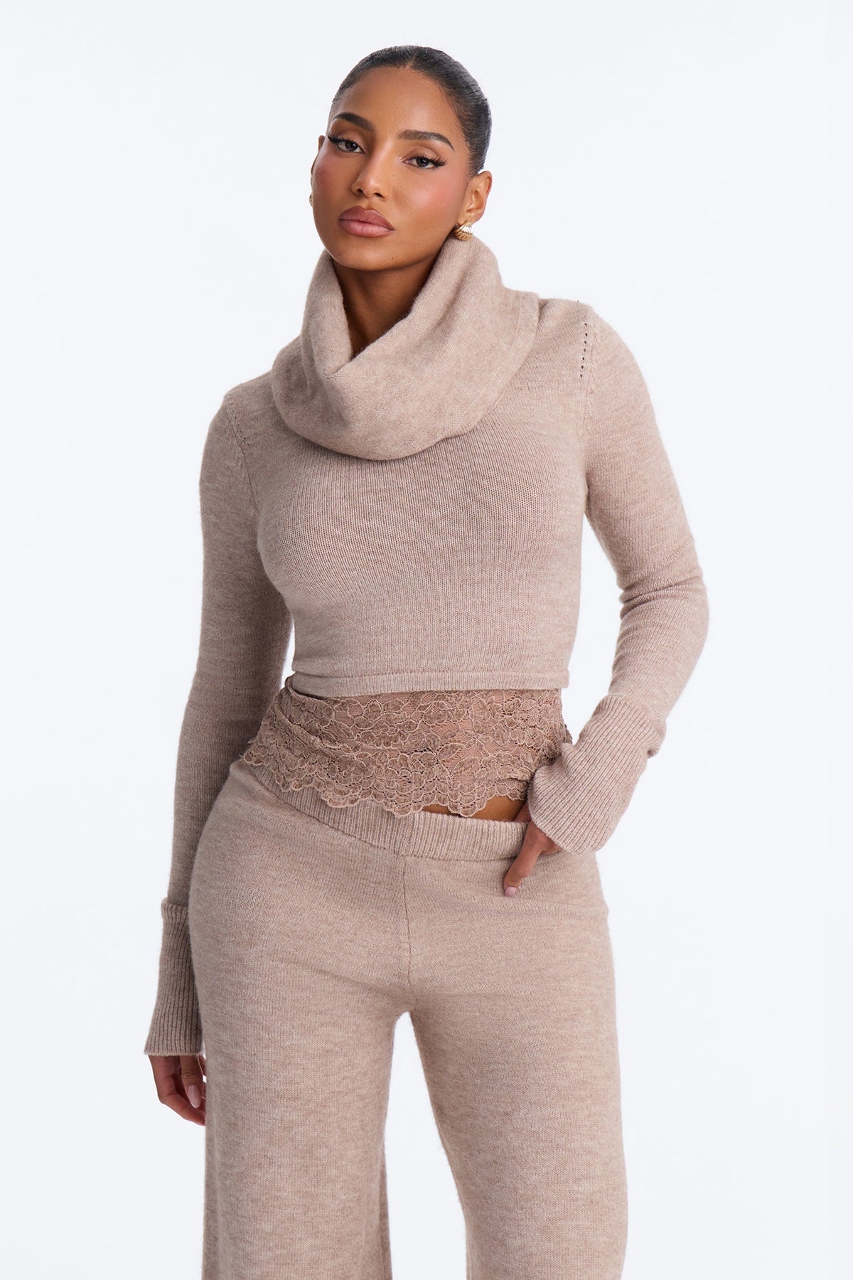 Aria Sweater Pant Set - Taupe