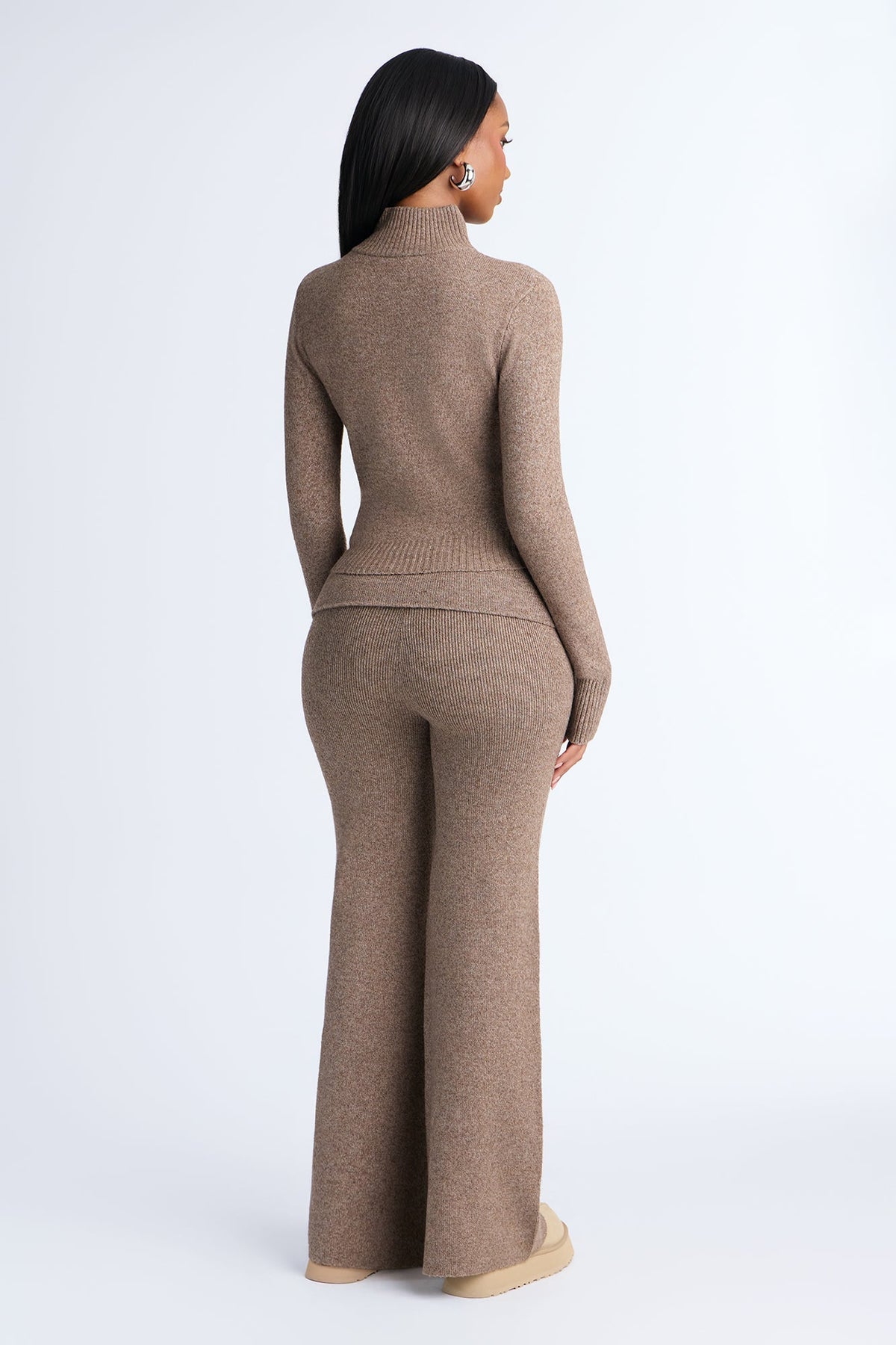 Rylan Foldover Sweater Pant Set - Mocha