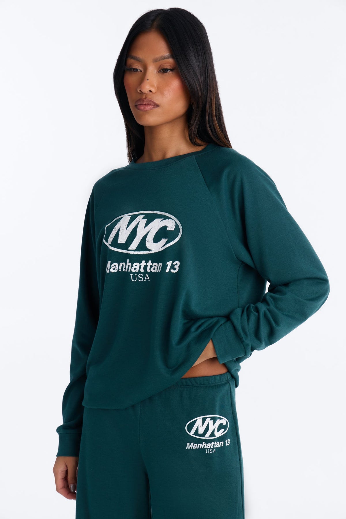 NYC Energy Wide Leg Pant Set - Hunter