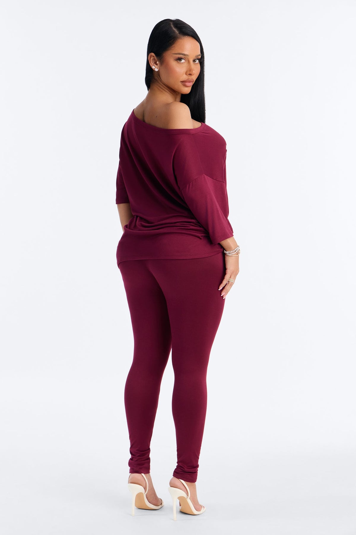 Malibu Beach Club Leggings Set - Burgundy