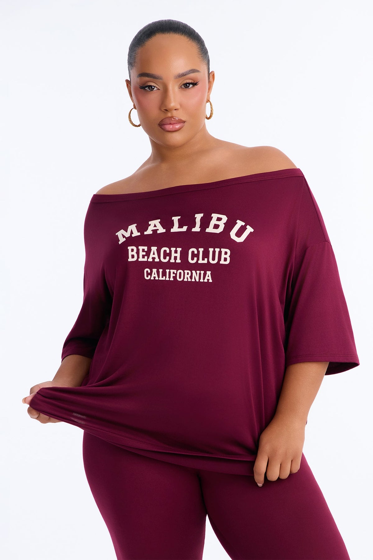 Malibu Beach Club Leggings Set - Burgundy