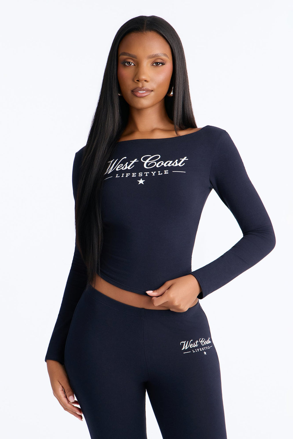 West Coast Weekend Flare Pant Set - Navy