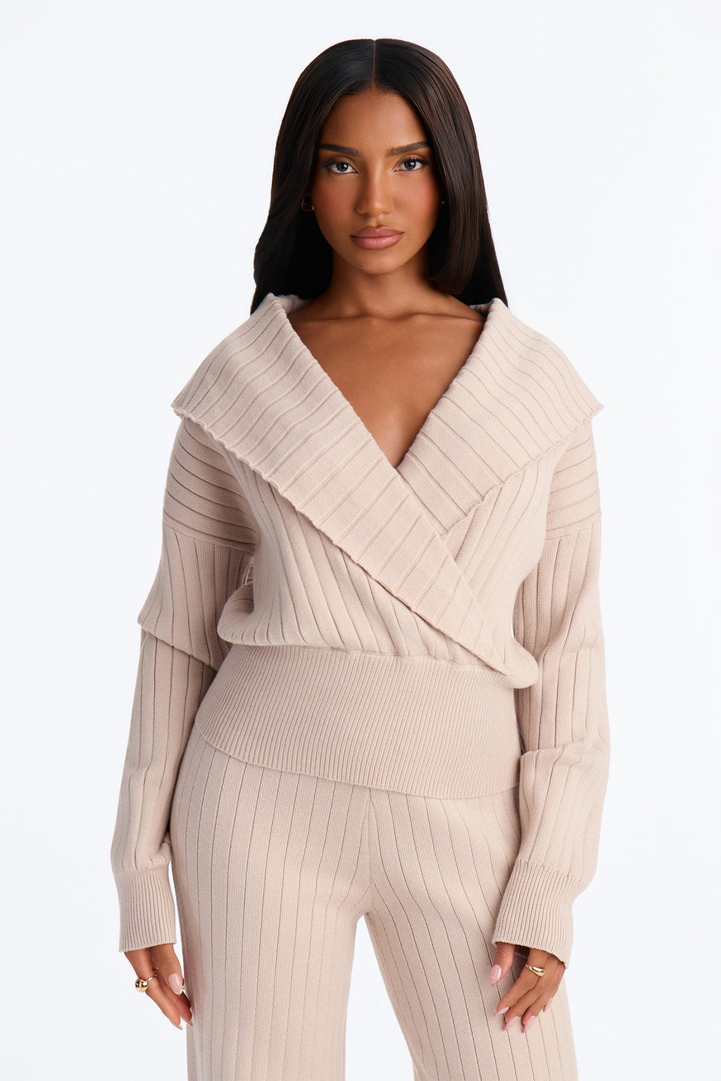 Jules Sweater Wide Leg Pant Set - Taupe