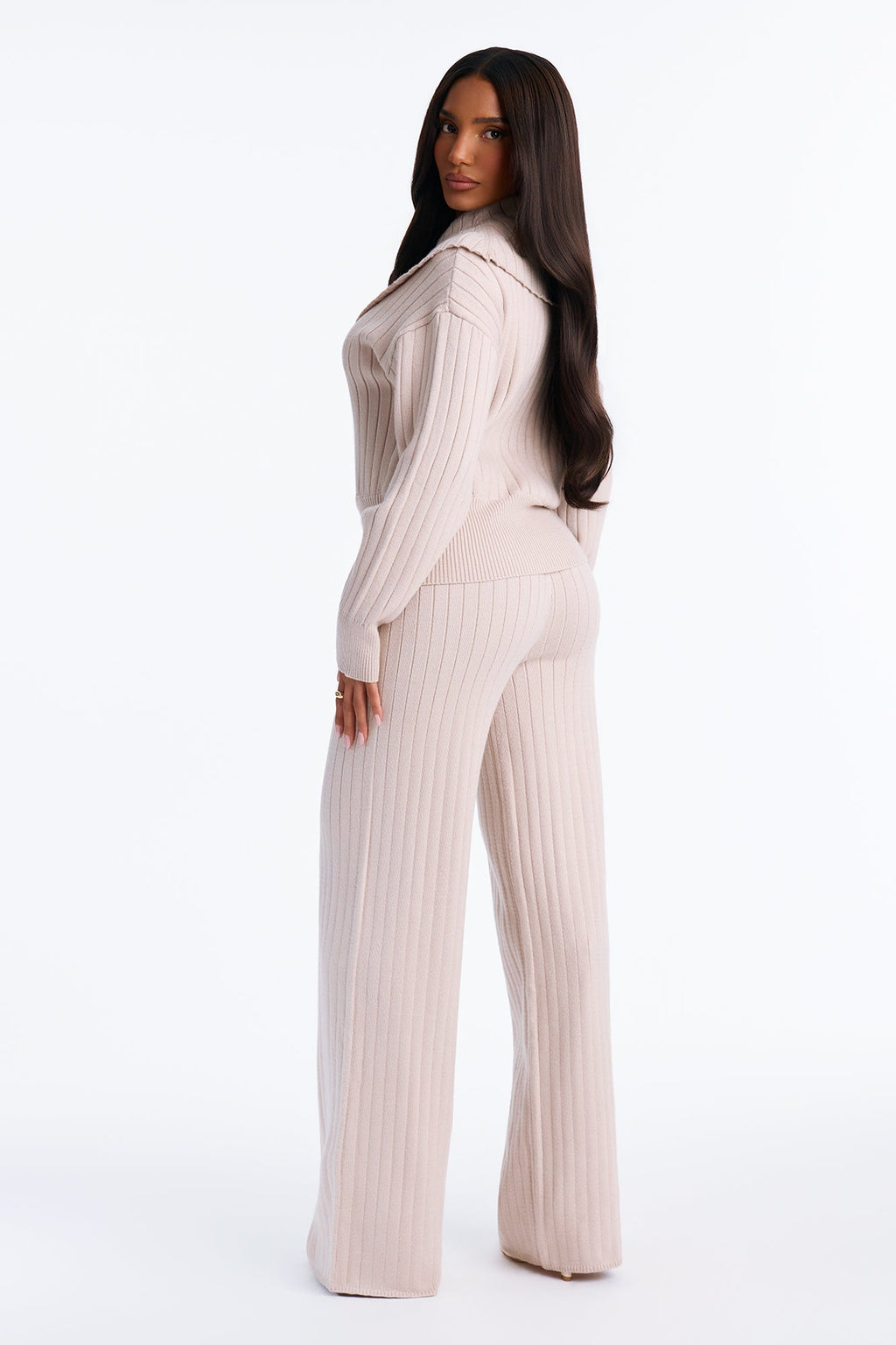 Jules Sweater Wide Leg Pant Set - Taupe