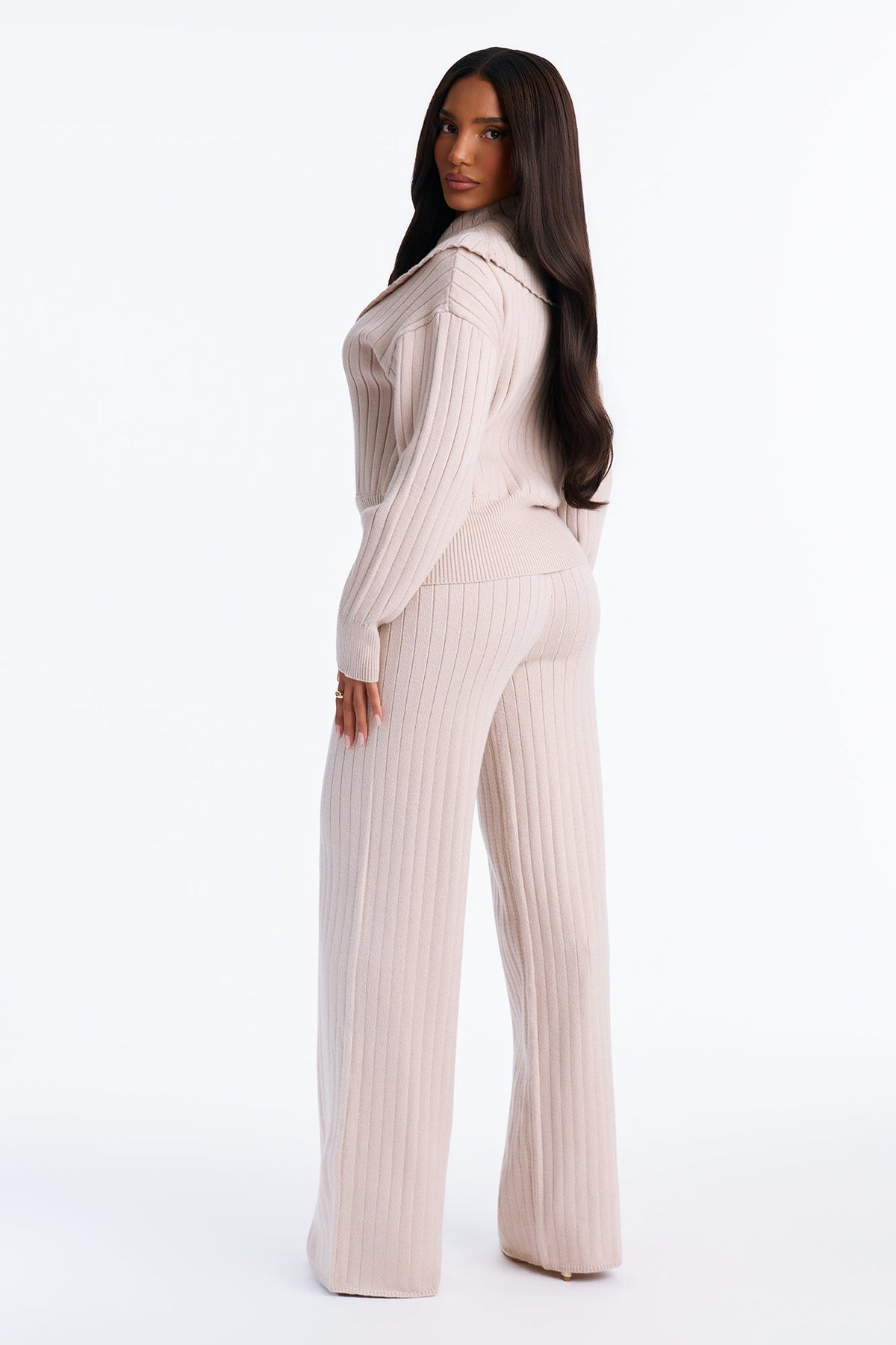 Jules Sweater Wide Leg Pant Set - Taupe