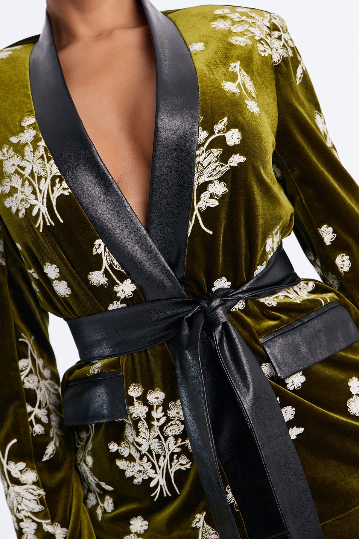 Dressed In Velvet Pant Set - Olive