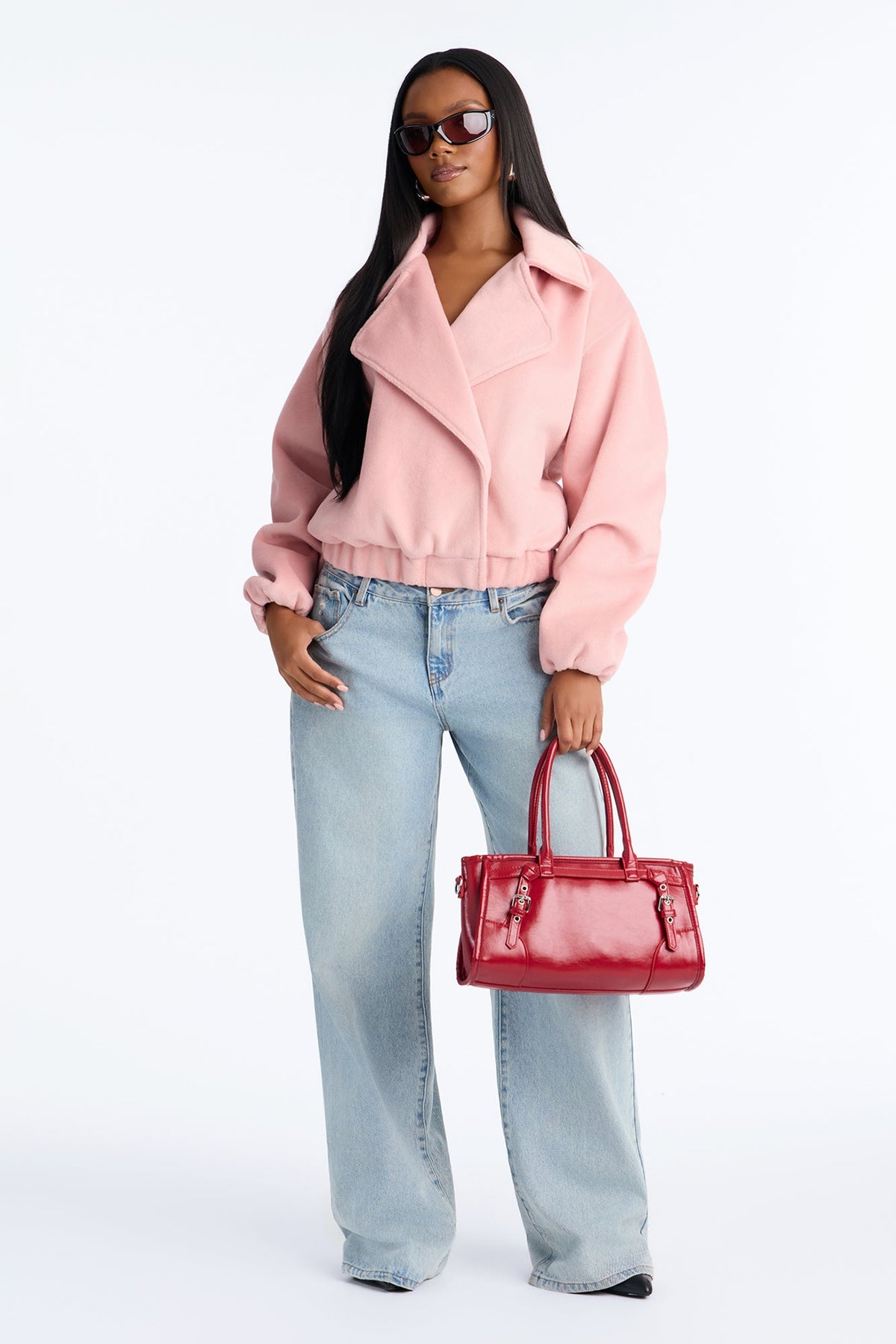 Oaklynn Oversized Slouch Coat - Pink
