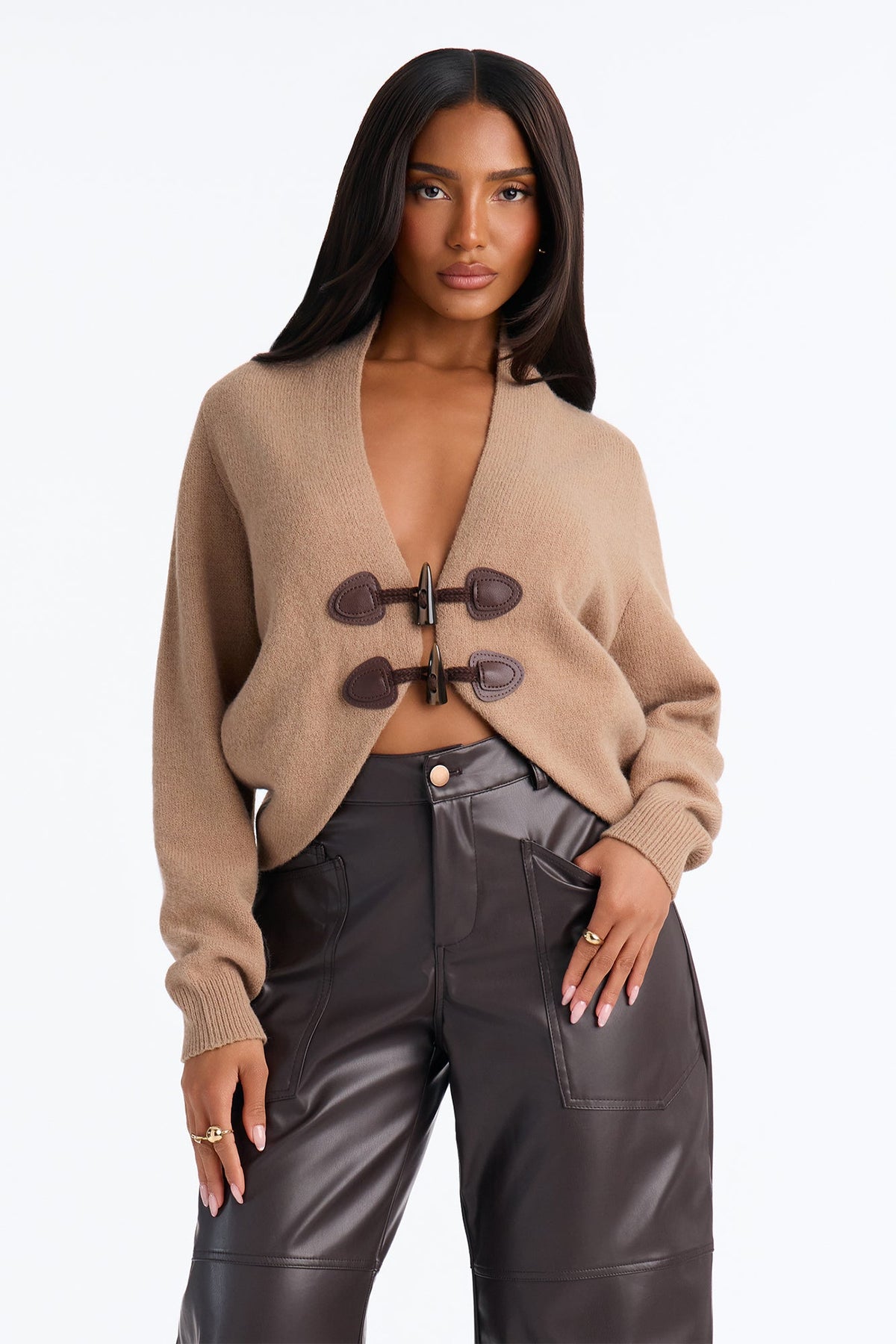 Crisp Winds Toggle Button Cardigan - Taupe