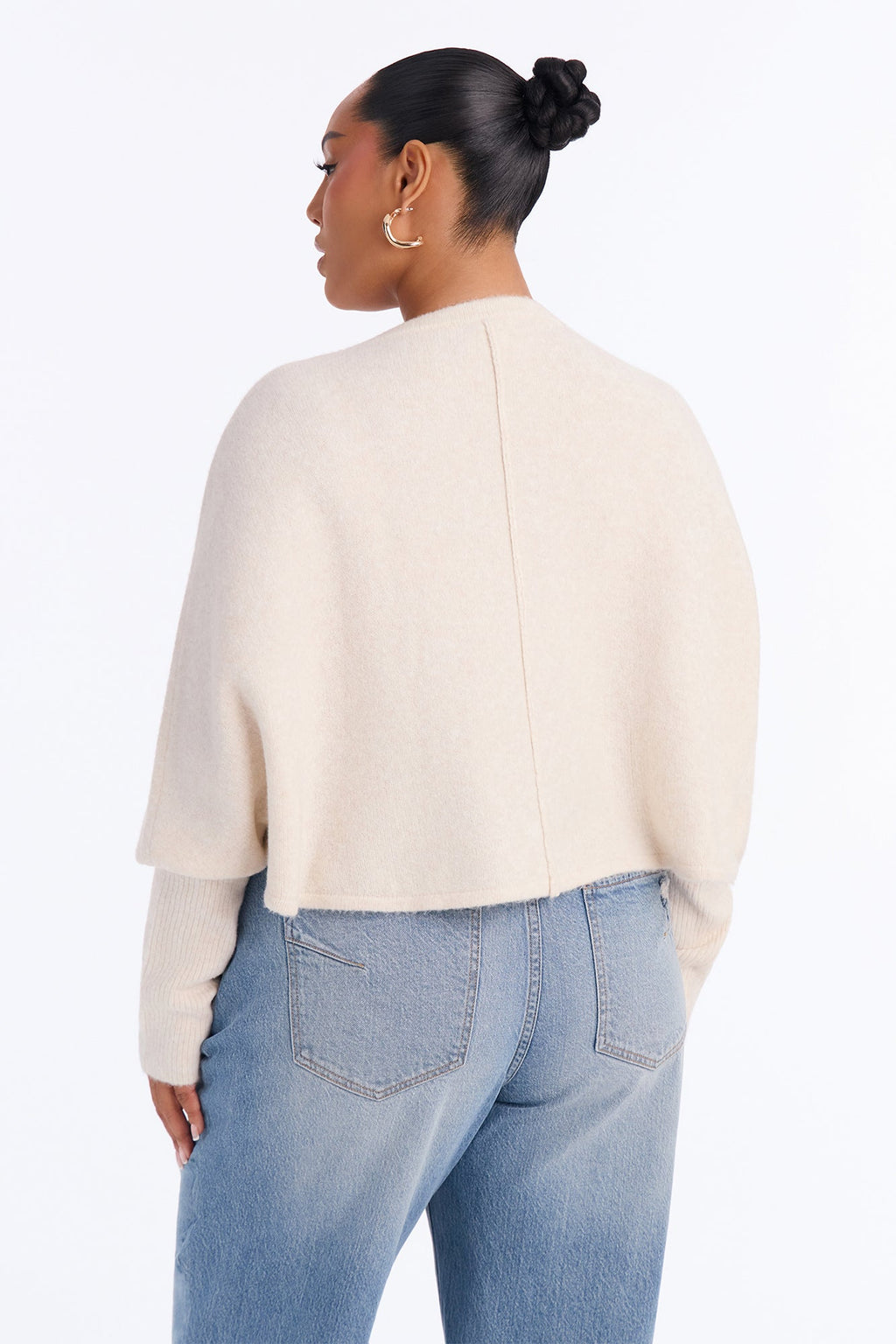 Gracey Long Sleeve Cropped Pullover Sweater - Cream